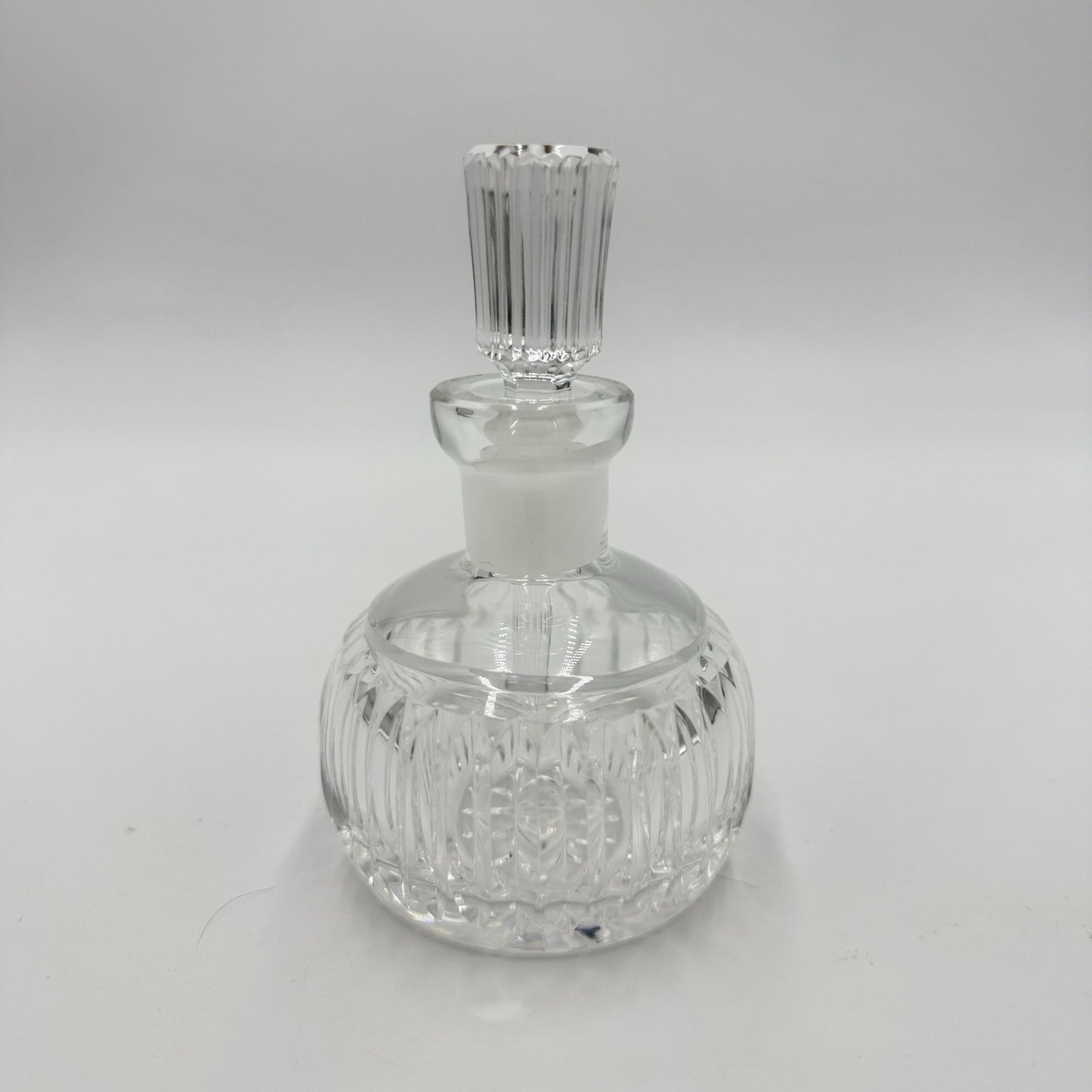 WATERFORD CRYSTAL Vanity Round Perfume Bottle & Stopper 4 5/8 in Irish Cut
