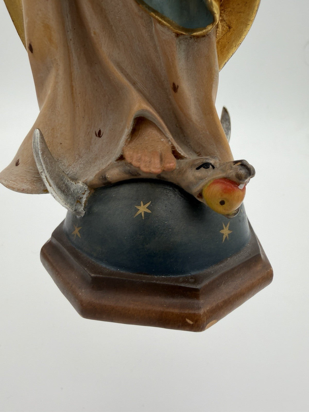 Josef Albl Folk Art Blessed Virgin Mary hand-carved wooden sculpture Germany 12”