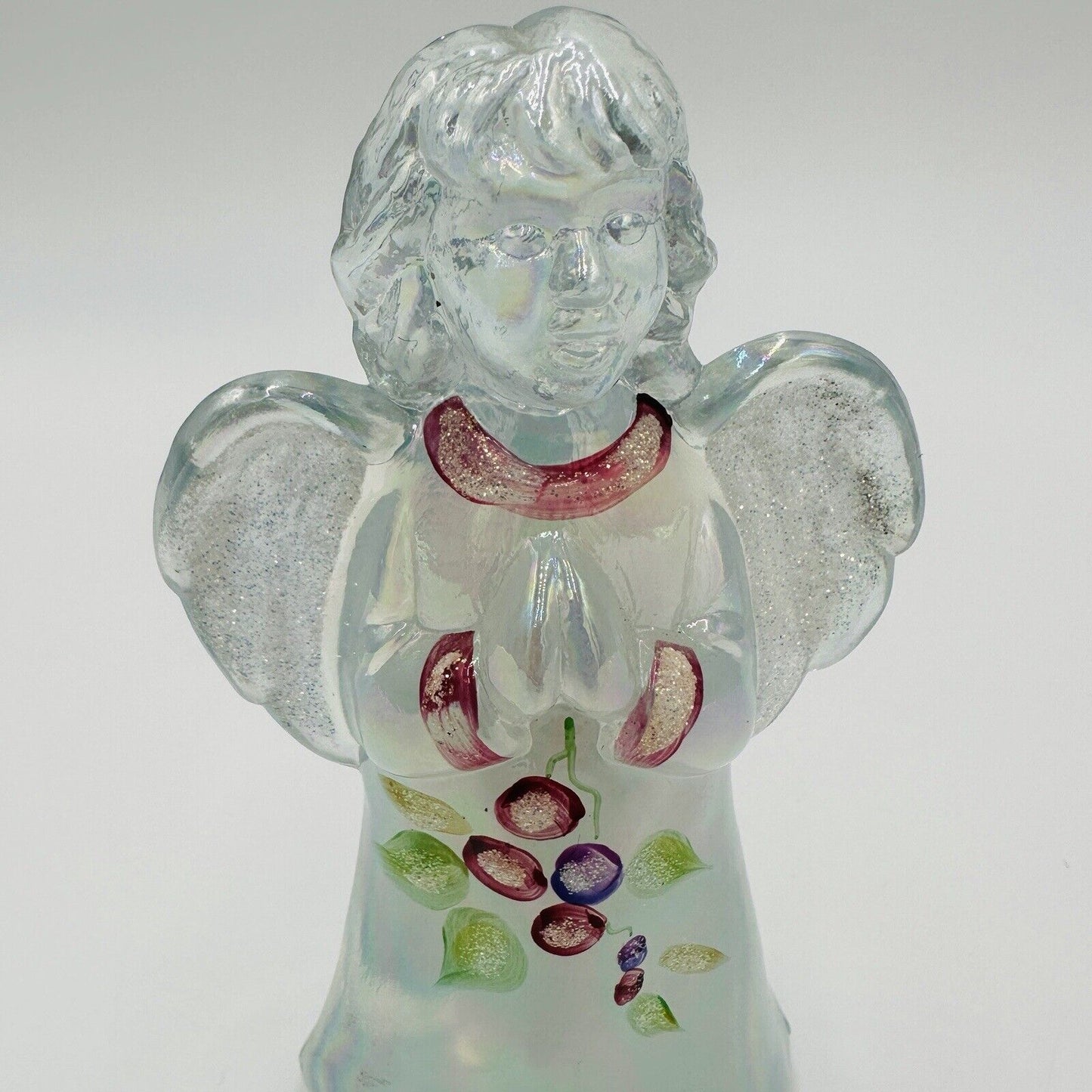 Fenton Angel Figurine 100 Year Anniversary Hand Painted Iridescent 2005 5in