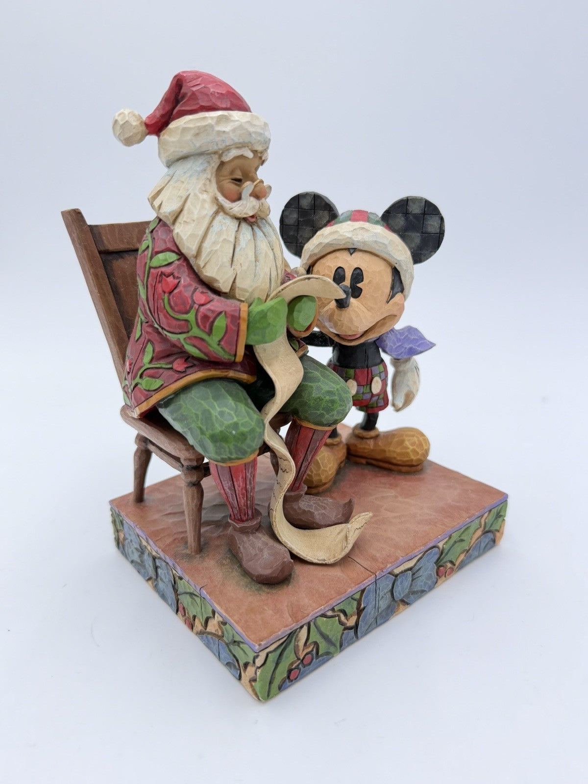 Jim Shore Mickey Mouse Santa  Checking it Twice Christmas Ornament 7” Sculpture