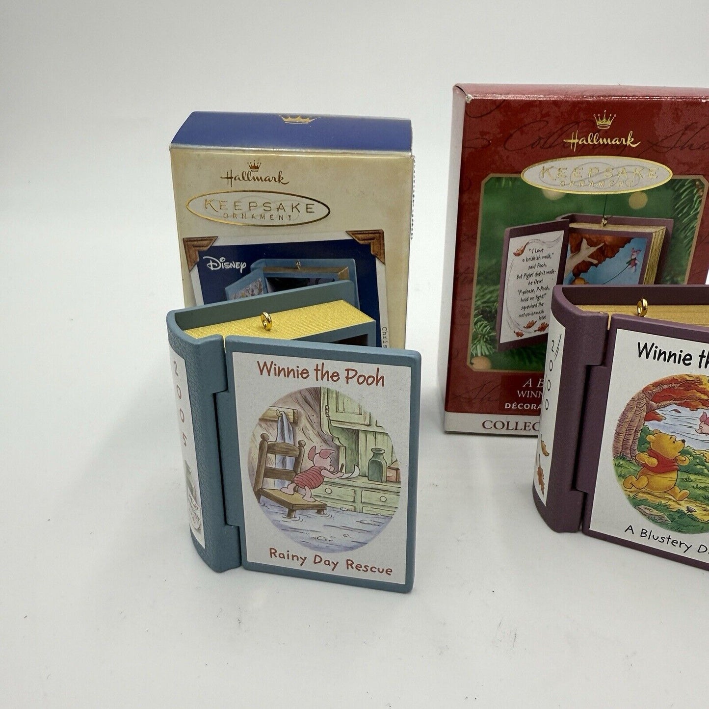 Hallmark Cards Winnie The Pooh Book Series Ornaments 2000 & 2005