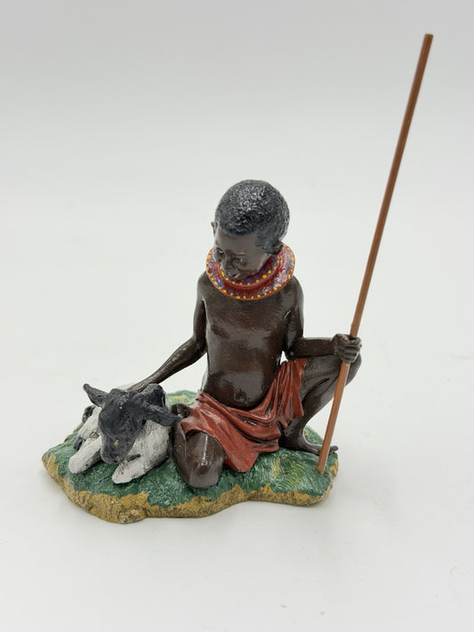 Franklin Mint 1977 Children Of The World Kenya Boy Fine Pewter Figurine