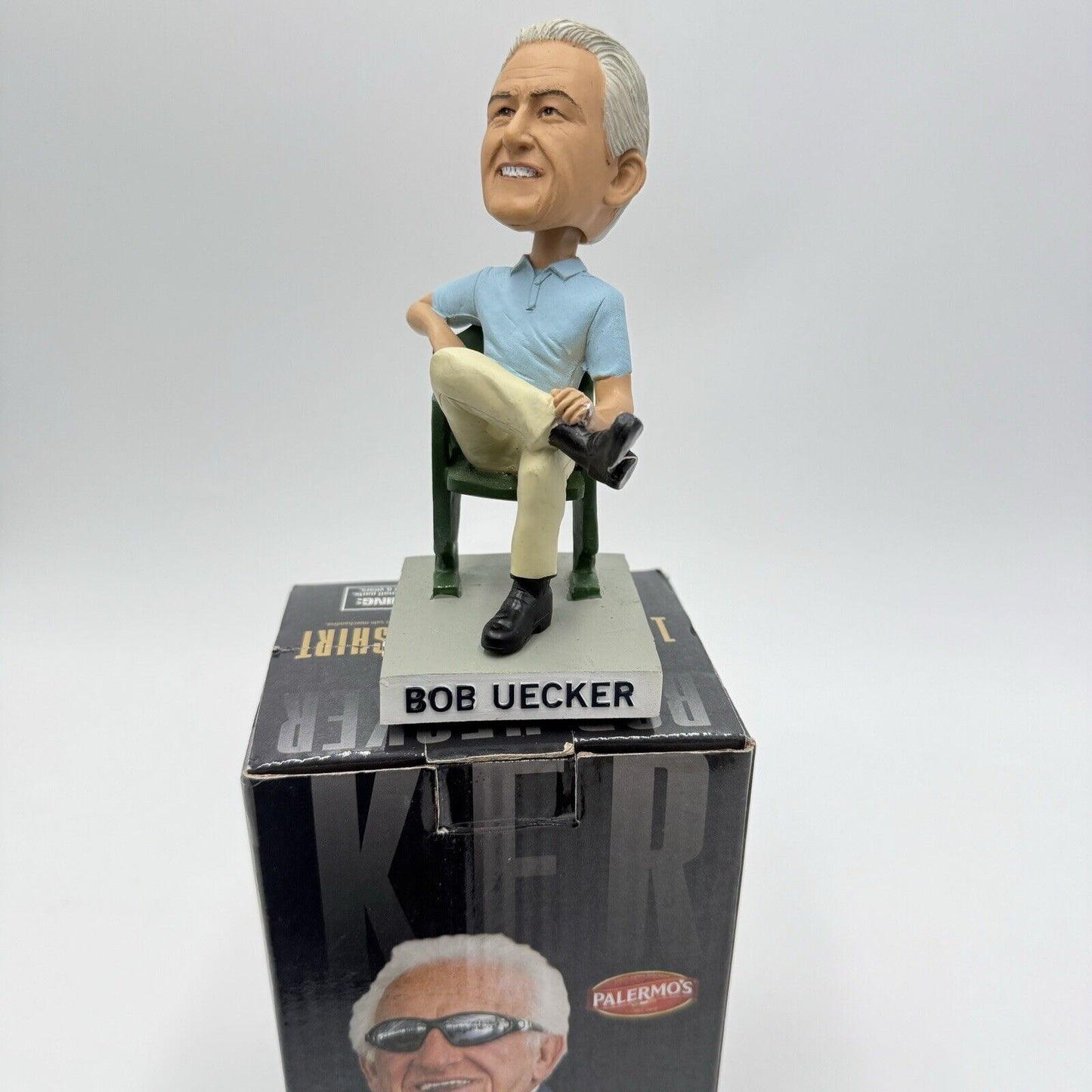 Bob Uecker Bobblehead Announcer for Milwaukee Brewers Sitting on Chair 2015 Box