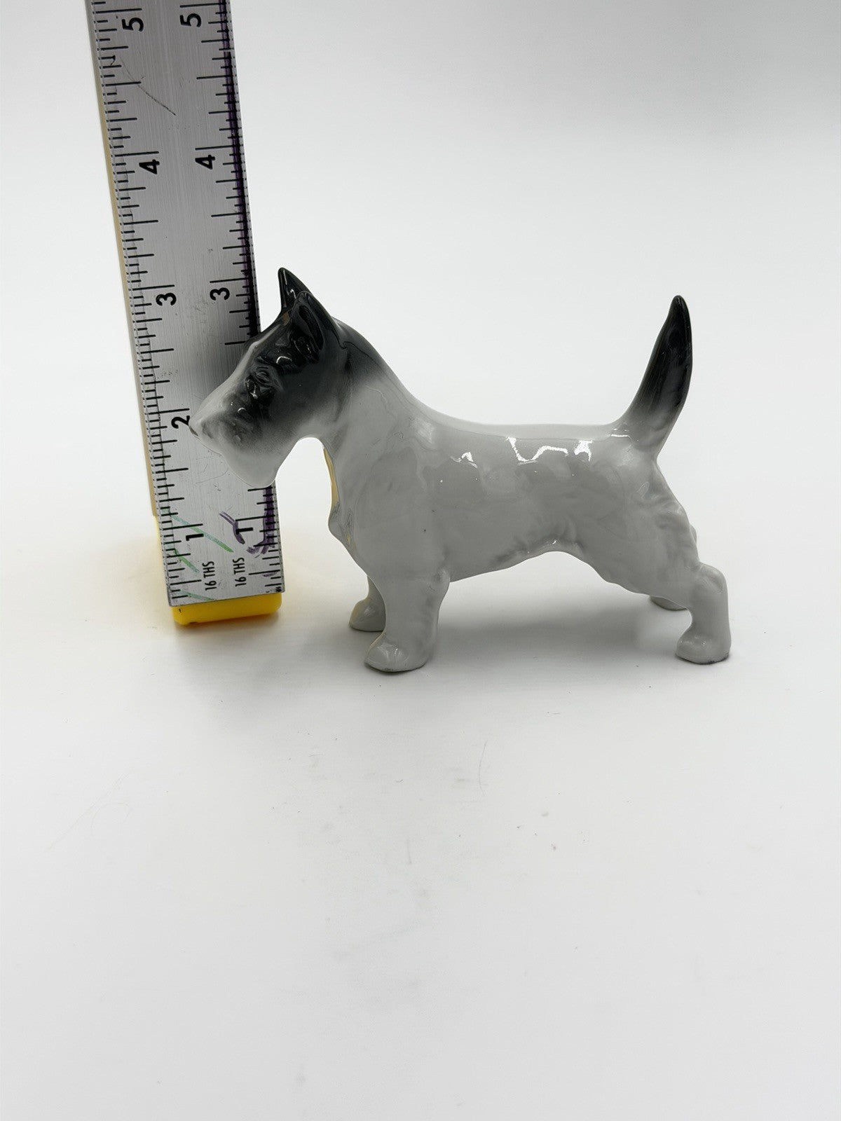 METZLER & ORTLOFF  Germany Porcelain Scottish Terrier Dog Figurine 3”rare Vtg