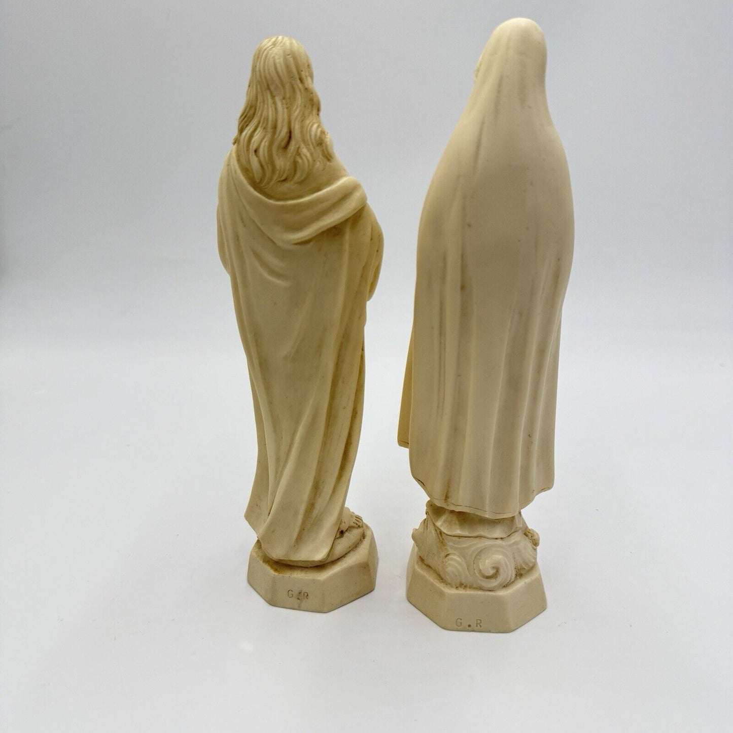 Bianchi Italy G. Ruggeri statue alabaster sacred heart Of Jesus & Mary Sculpture