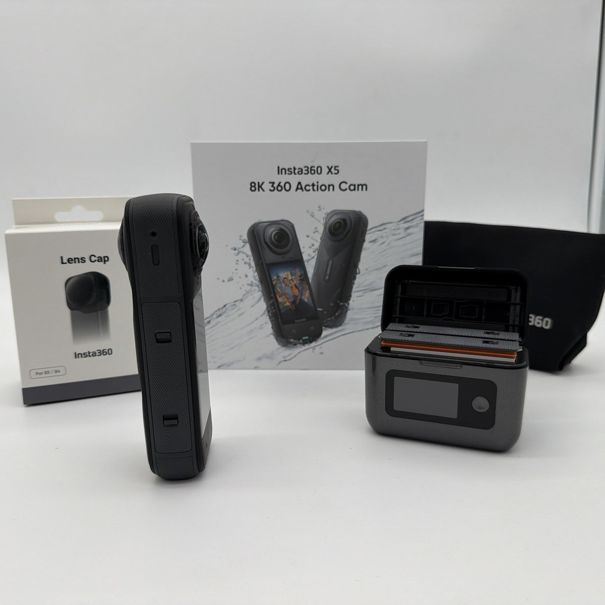 Insta360 X5 - Waterproof 8K 360 Video Action Travel Camera Extra Batteries Case