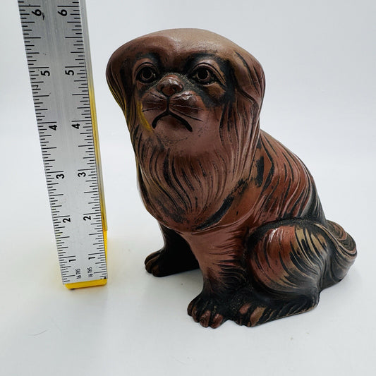 Antique Bizen ware Pottery Okimono Sculpture Chin-Inu Dog Figurine Japanese