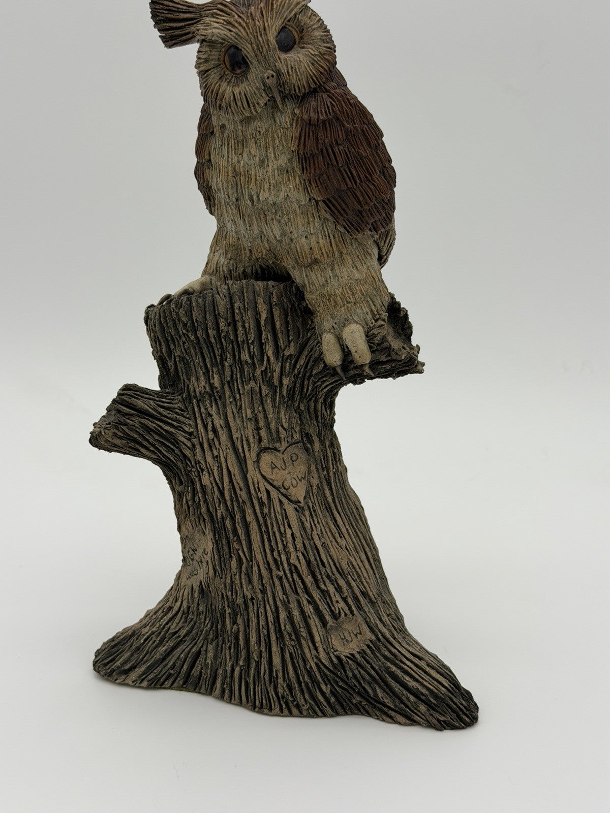 Clarence Cameron Studio Art Pottery Owl on a Branch Sculpture 11” Signed 1973