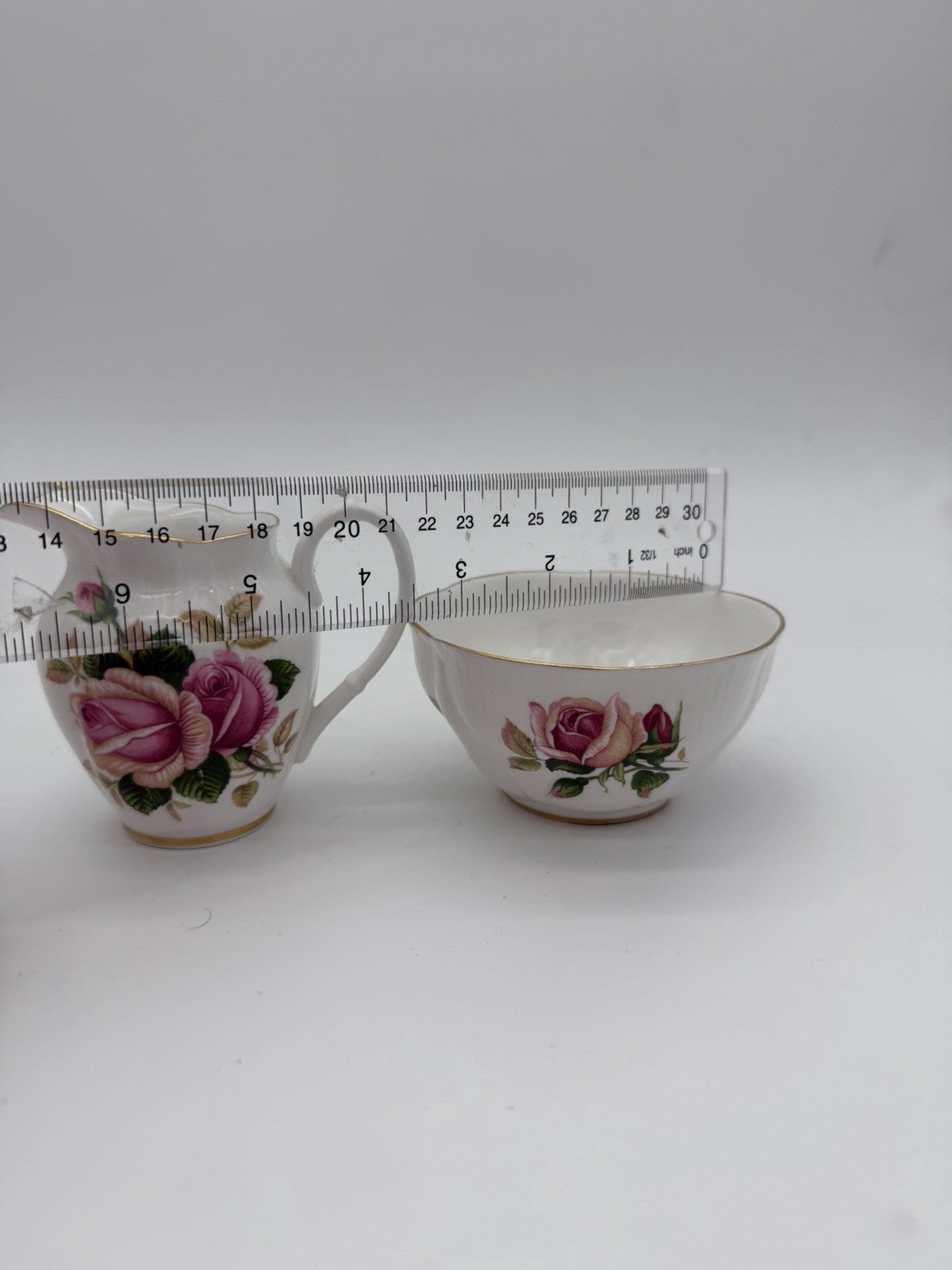 Royal Albert England Porcelain English Beauty Floral Rose Creamer & Sugar Bowl