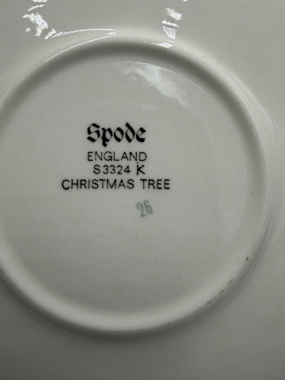 Vtg Spode Christmas Tree Pointed Handle S 3324 Tea Cup Mug & Saucer Antique