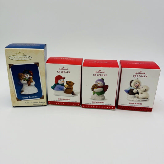 Hallmark Keepsake Ornaments Set 4 Snow Buddies Christmas 2013 2015 2016 2006