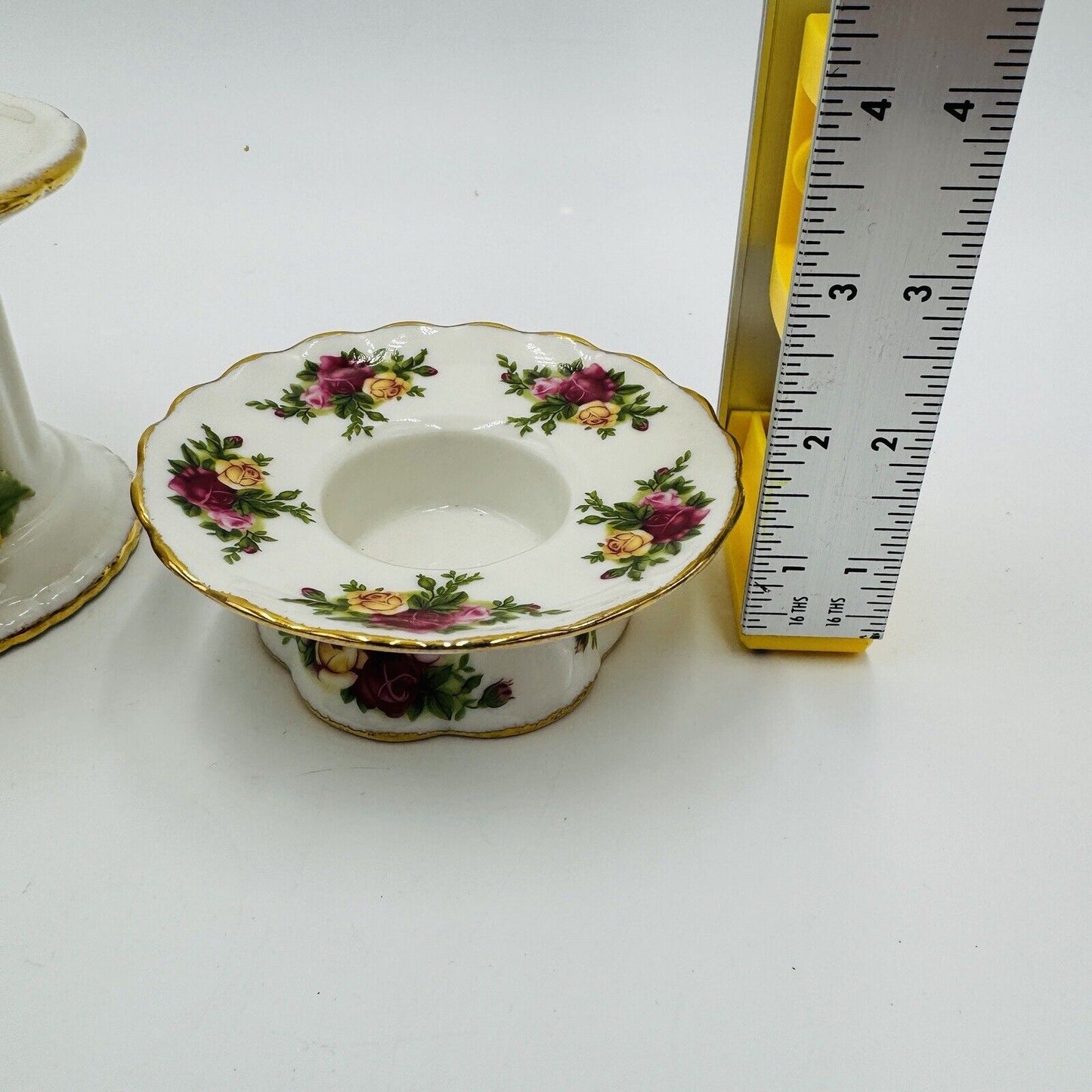 Royal Albert Old Country Roses Porcelain Candle Holders Set Christmas Decor