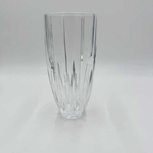 Wedgwood Vera Wang Duchesse German Crystal Vase 9”clear Embossed