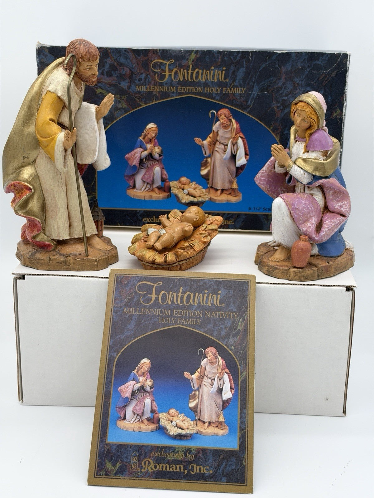 Rare Fontanini millenium edition holy family scale 6-1/4” Nativity 4 PCs Figures