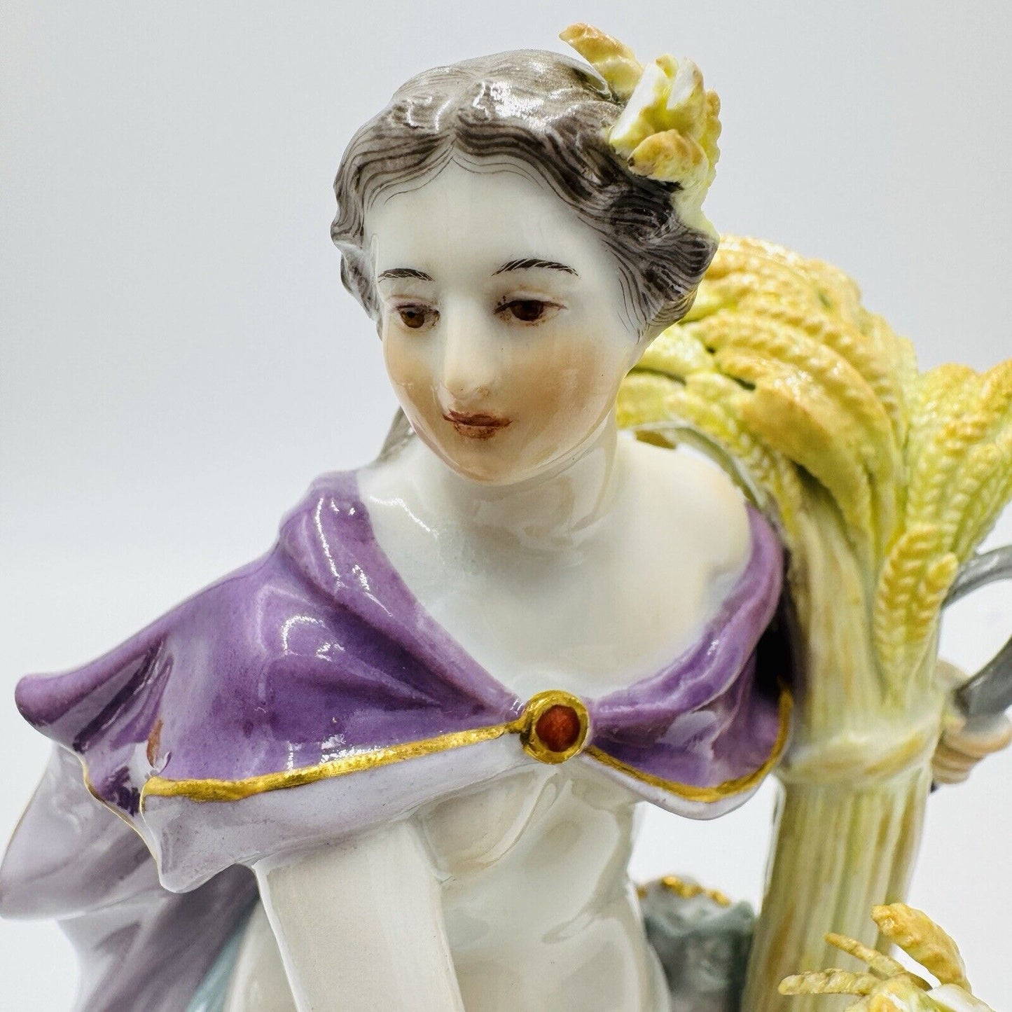 17th C Antique Meissen Germany Porcelain Allegory of the Summer Figurine 9”H