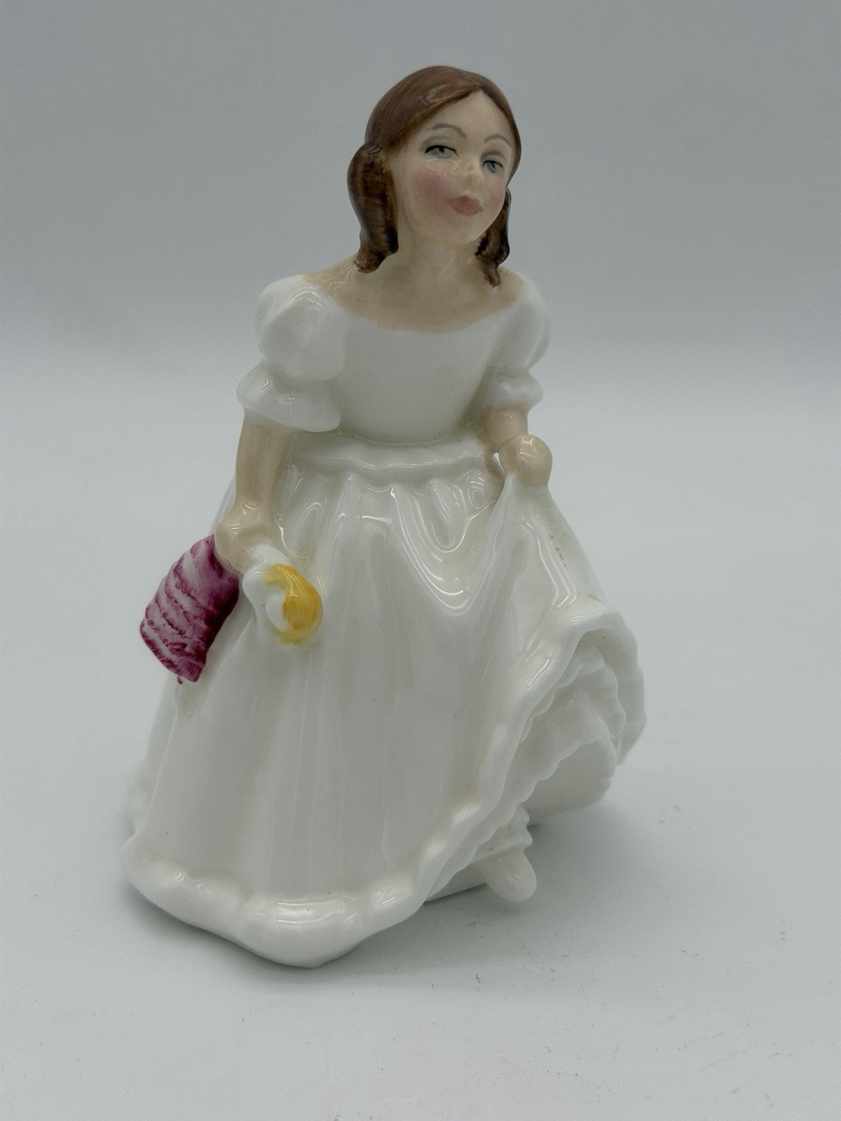 Royal Doulton Porcelain Lynsey White Dress w/Doll HN 3043 P. Parsons Figurine