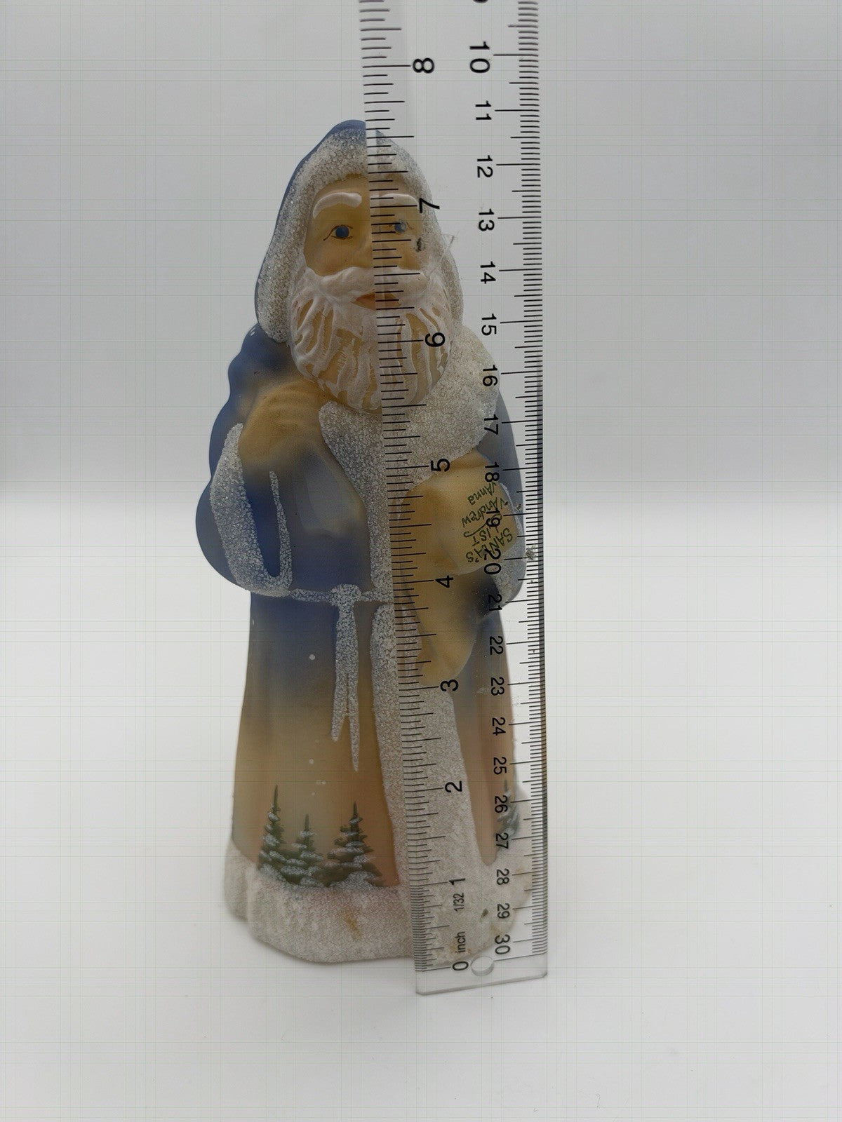 Fenton Art Glass Blue Burmese Santa Limited Edition 5560 Christmas 7.5” USA Vtg