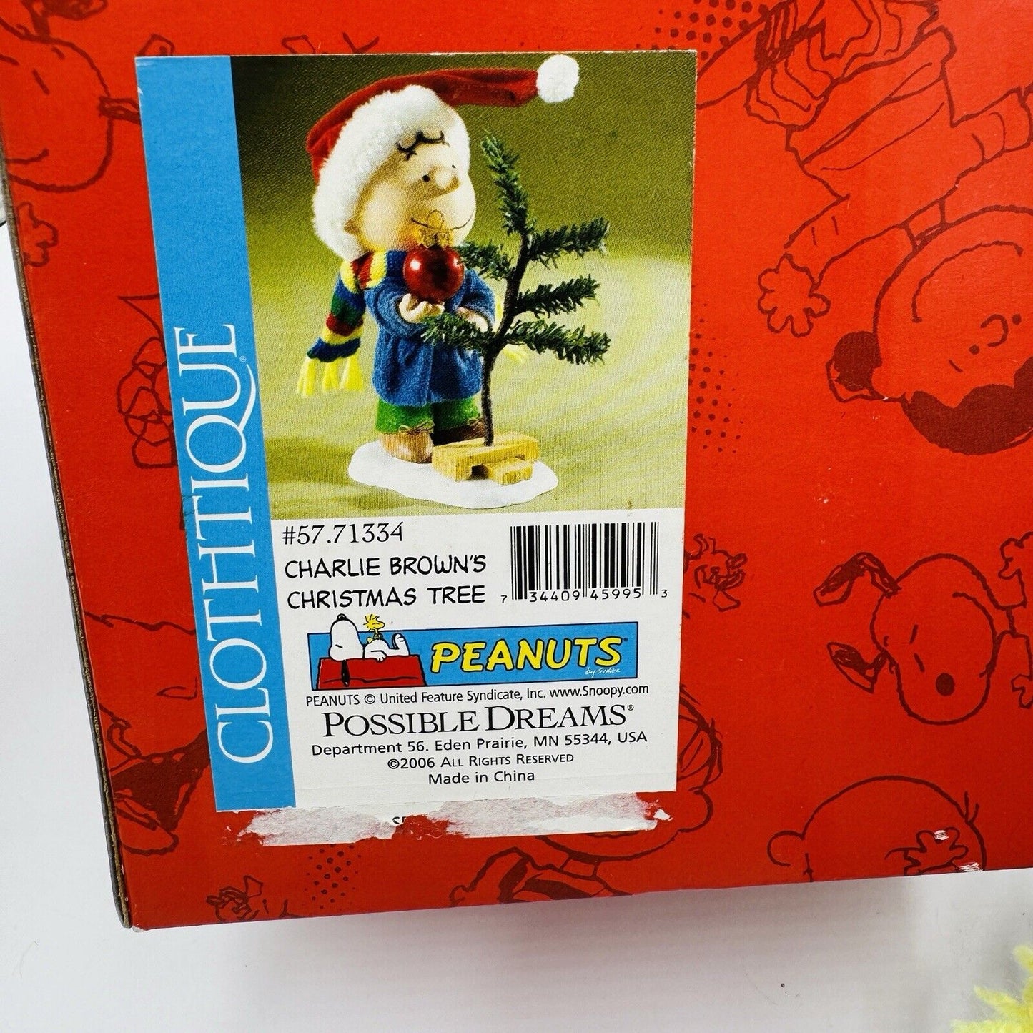 Dept 56 Clothtique Possible Dreams Peanuts  Charlie Brown ChristmasTree Figurine