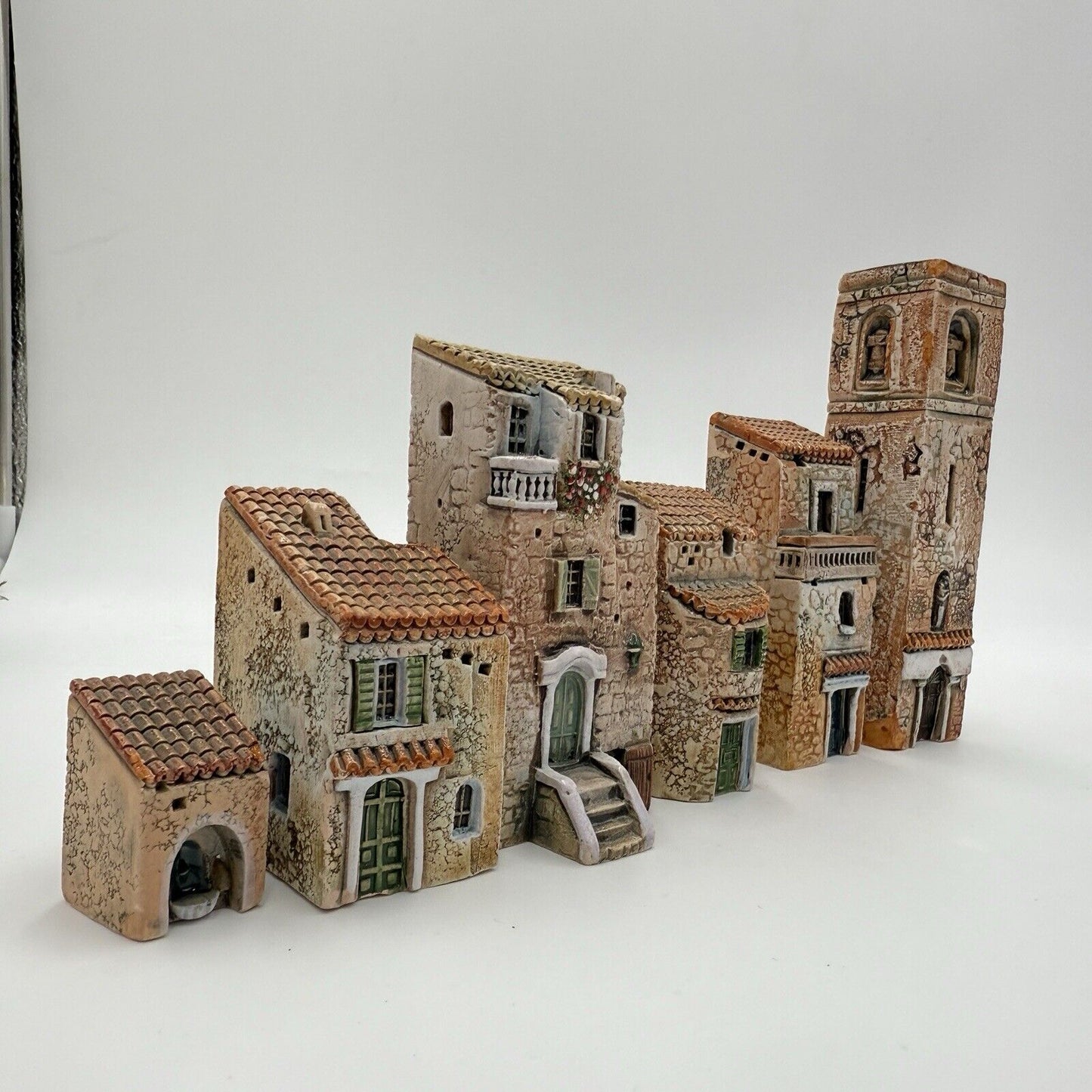 Vintage Gault France Buildings City Miniature Set Hand Painted 6 PCs