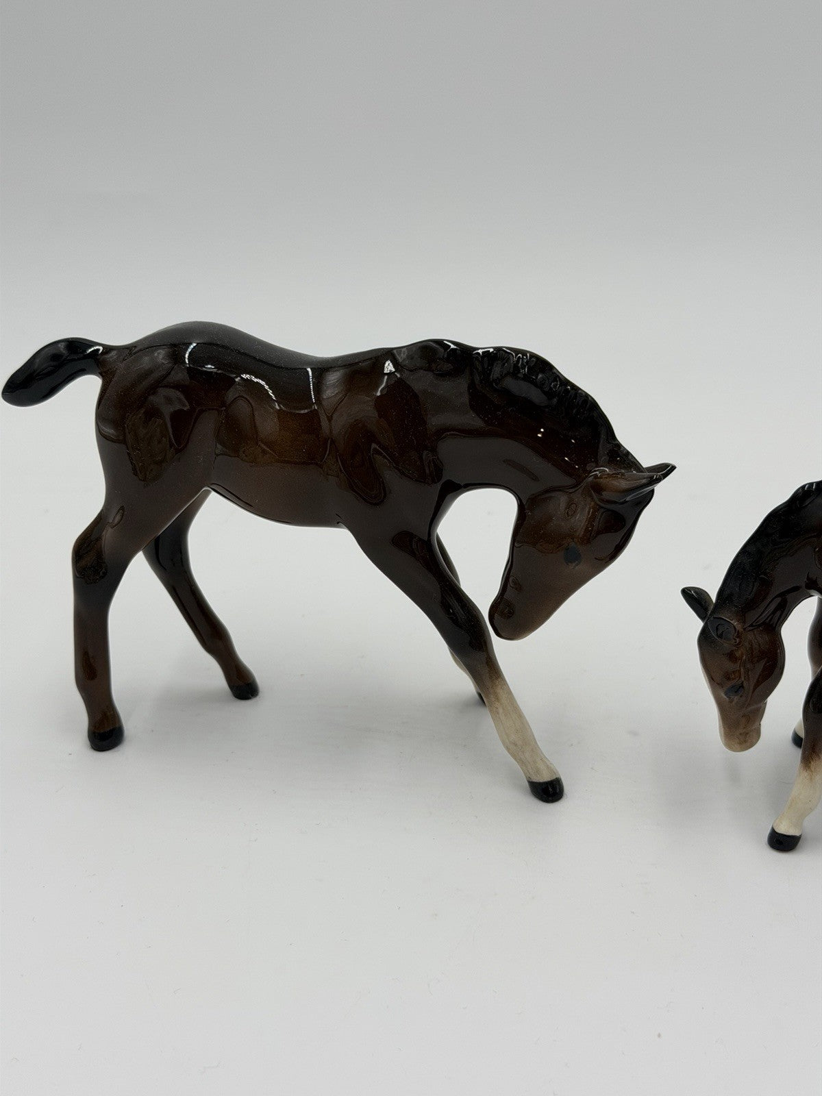 Beswick England Porcelain Painted Foal Horses Figurines 4”& 3” Glossy