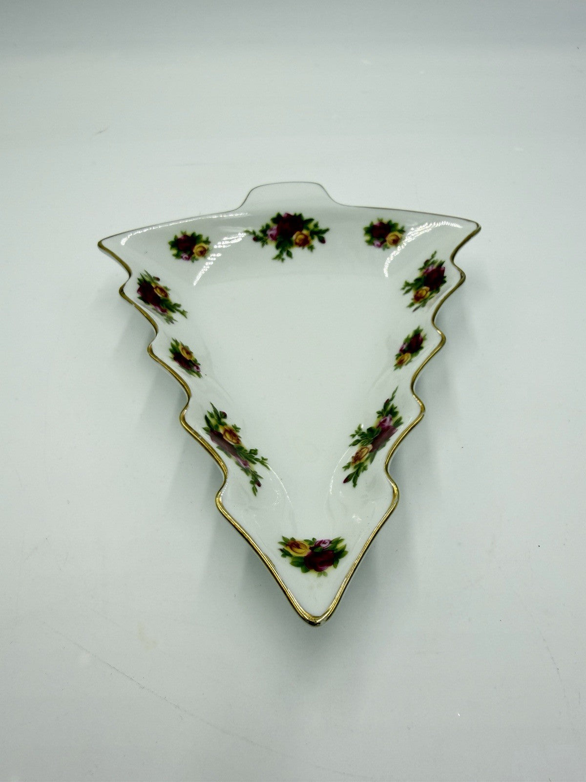 Royal Albert Old Country Roses Christmas Tree Shape Candy Dish Porcelain England