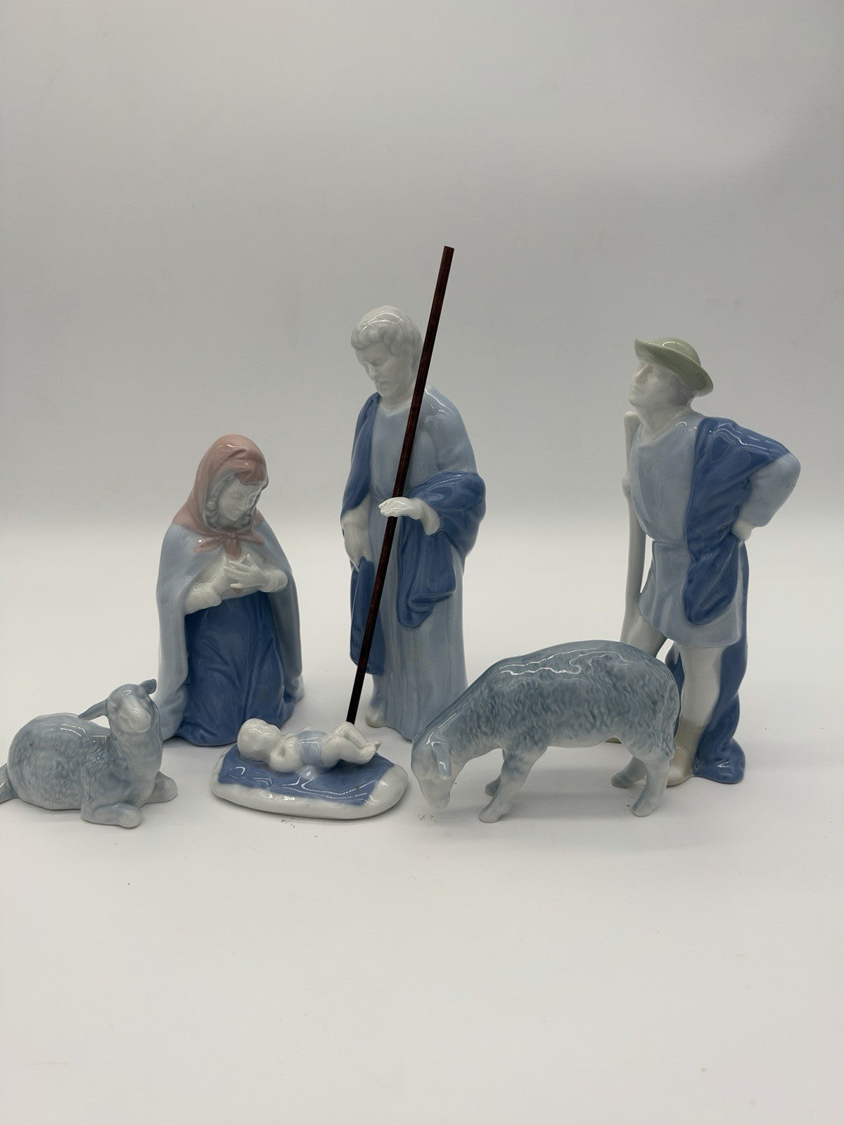Rare Gerold Porcelain Bavaria W Germany Nativity Set 6 Pcs Rare 7”