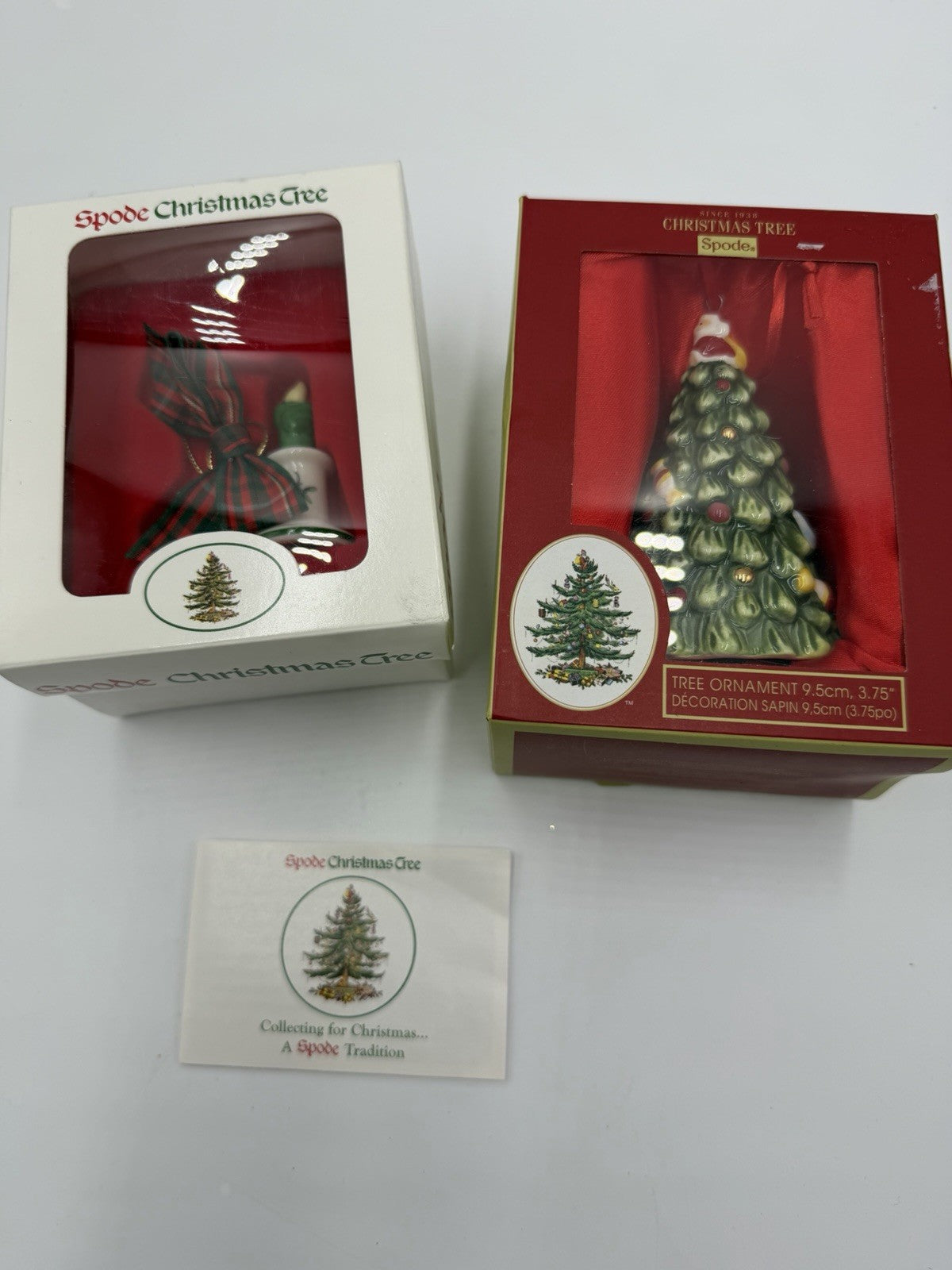 Spode Christmas Tree Porcelain Ornaments Figurines Tree & Candle Stick Ornament