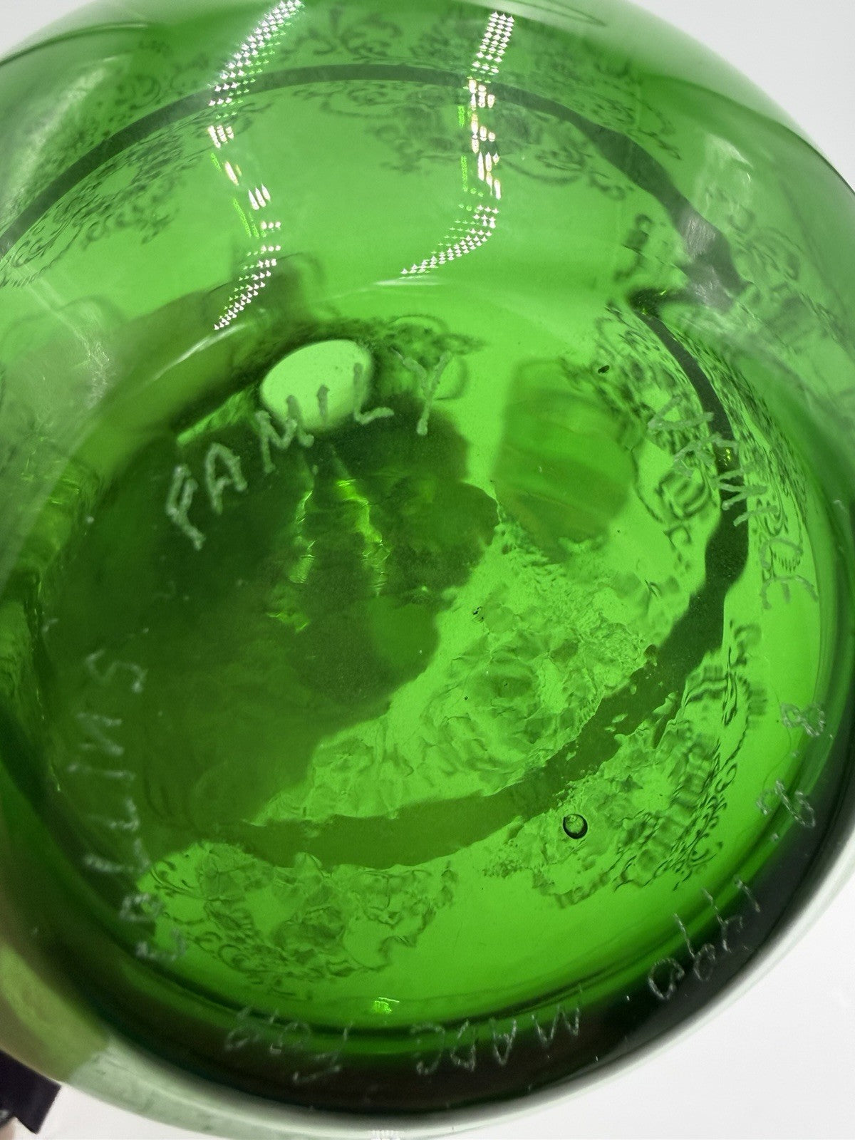 Vintage Murano Art Glass Italy Ferro & Lazzarini Decanter Set Green Emerald 4 Pc