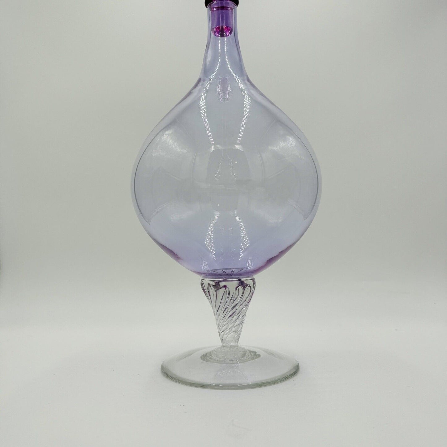 Global Views Art Glass Genie Bottle Julia Buckingham Italy Decanter 22” Purple