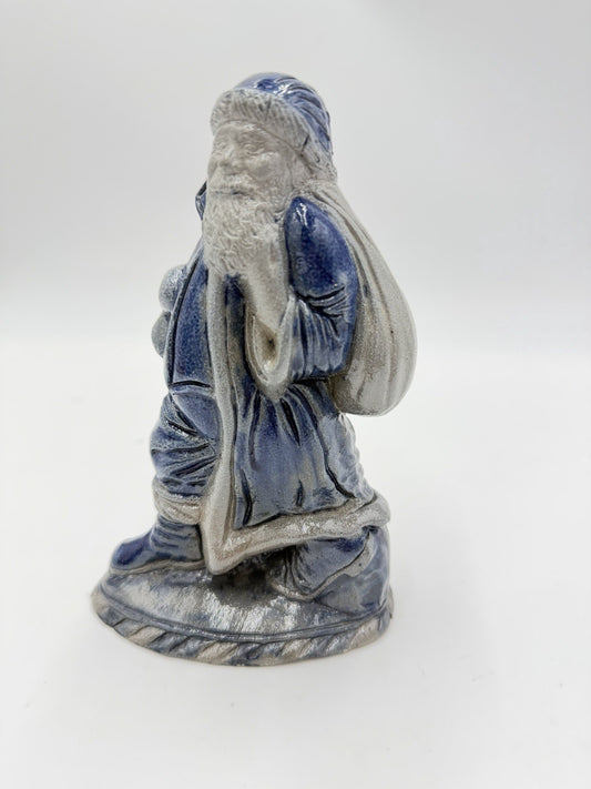 Vintage Rowe Pottery Works Salt Glazed Santa 6.5” Christmas Figurine 1988