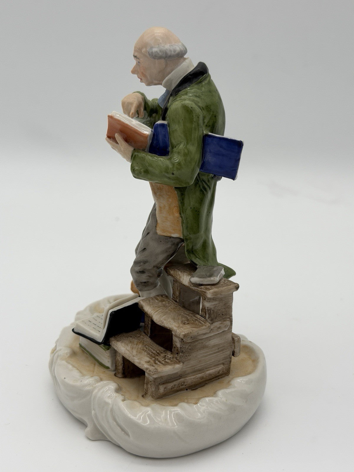 MV Mueller & Co Volkstedt 1907 Porcelain Germany Victorian Librarian Figurine