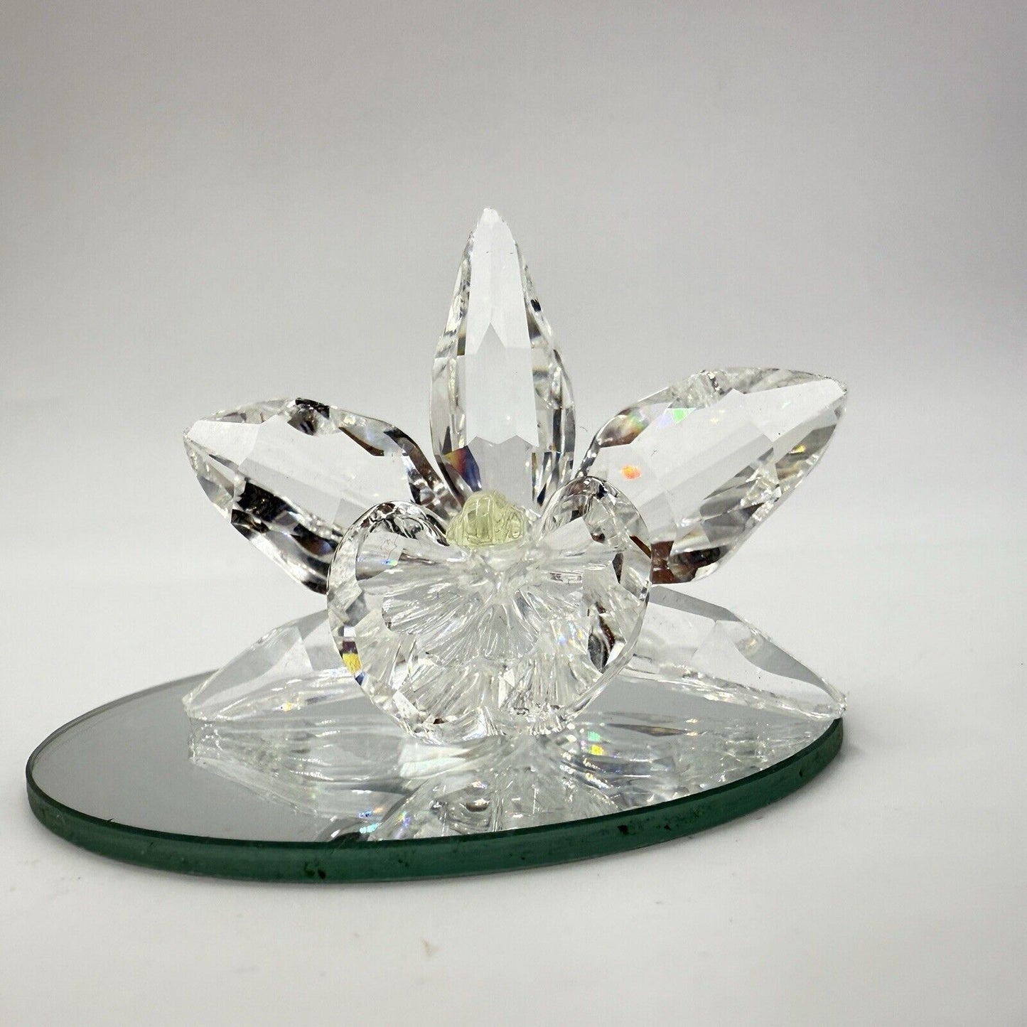 Swarovski Silver Crystal The Orchid Yellow Center Figurine #7478 Austria