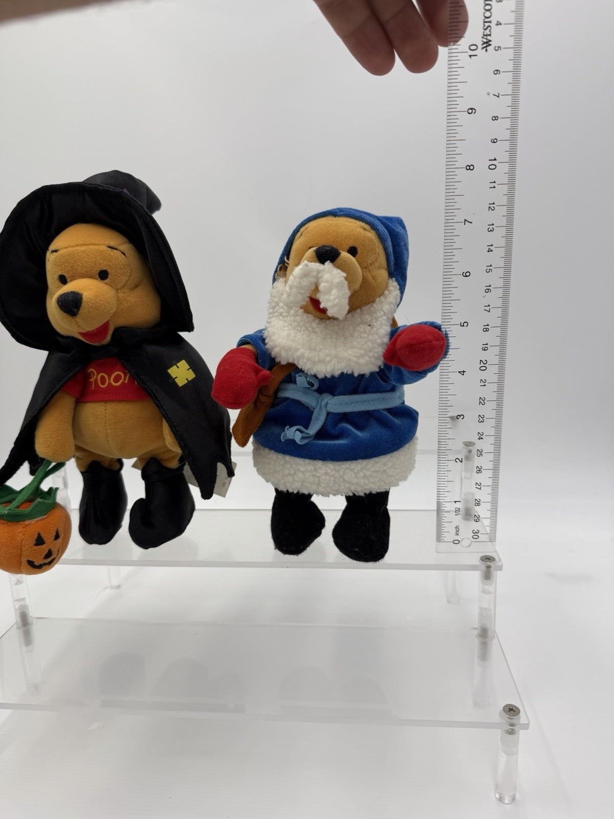 Disney Store Vintage Winnie The Pooh Halloween Christmas Plush Figurines 8in