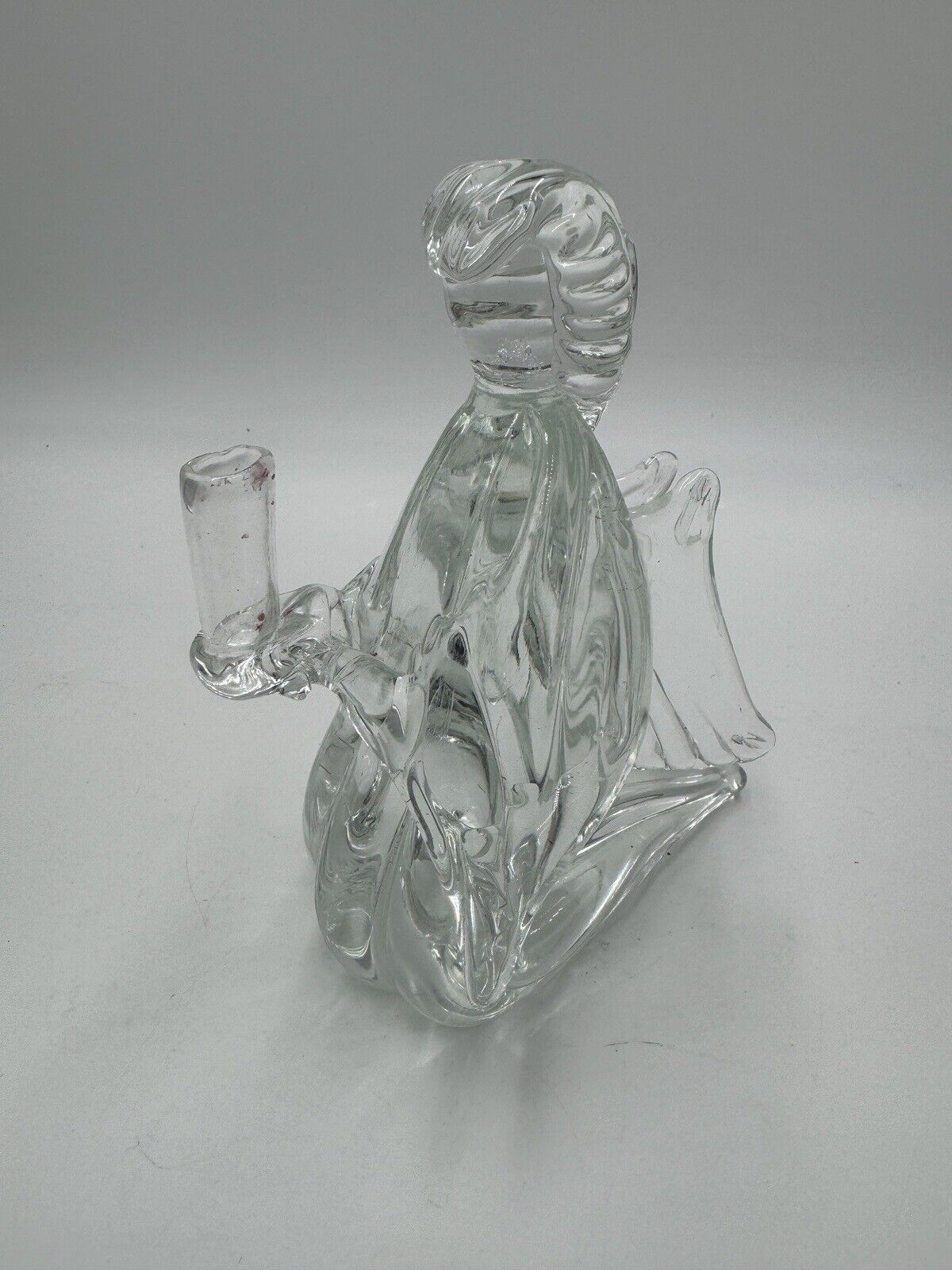 Vintage Ferro & Lazzarini Murano Glass Angel Candleholder Candlestick 6in Italy