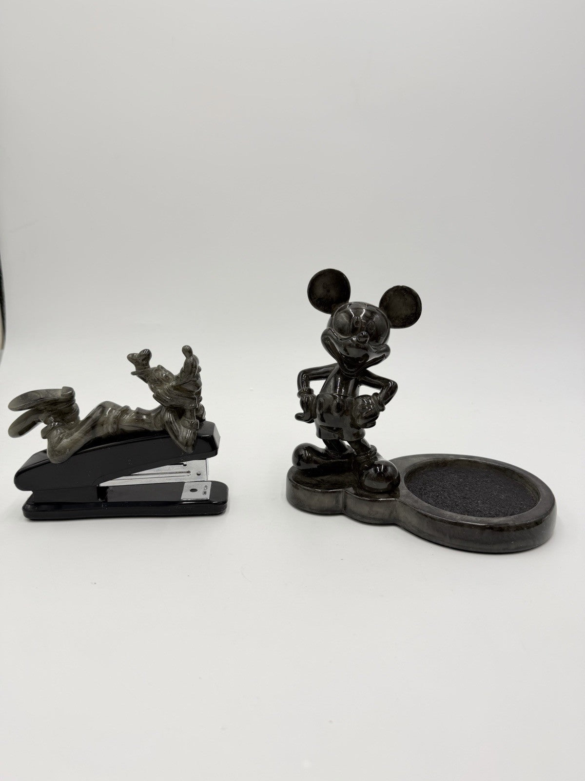 Disney Mickey Mouse Faux Marble 2 Desk Set Stapler Coffee Cup Holder Vintage