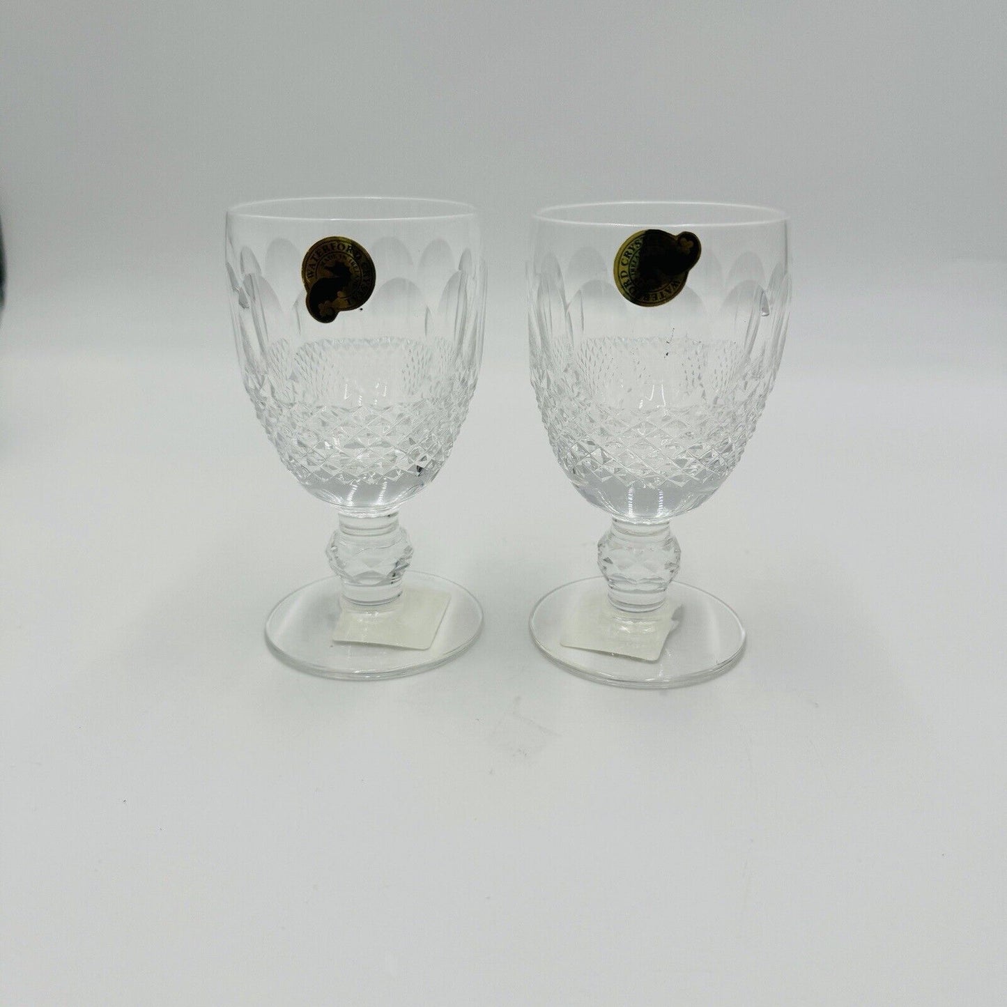 Waterford Colleen Claret Wine Glasses Set Vintage Crystal 2 Pieces Short Stem