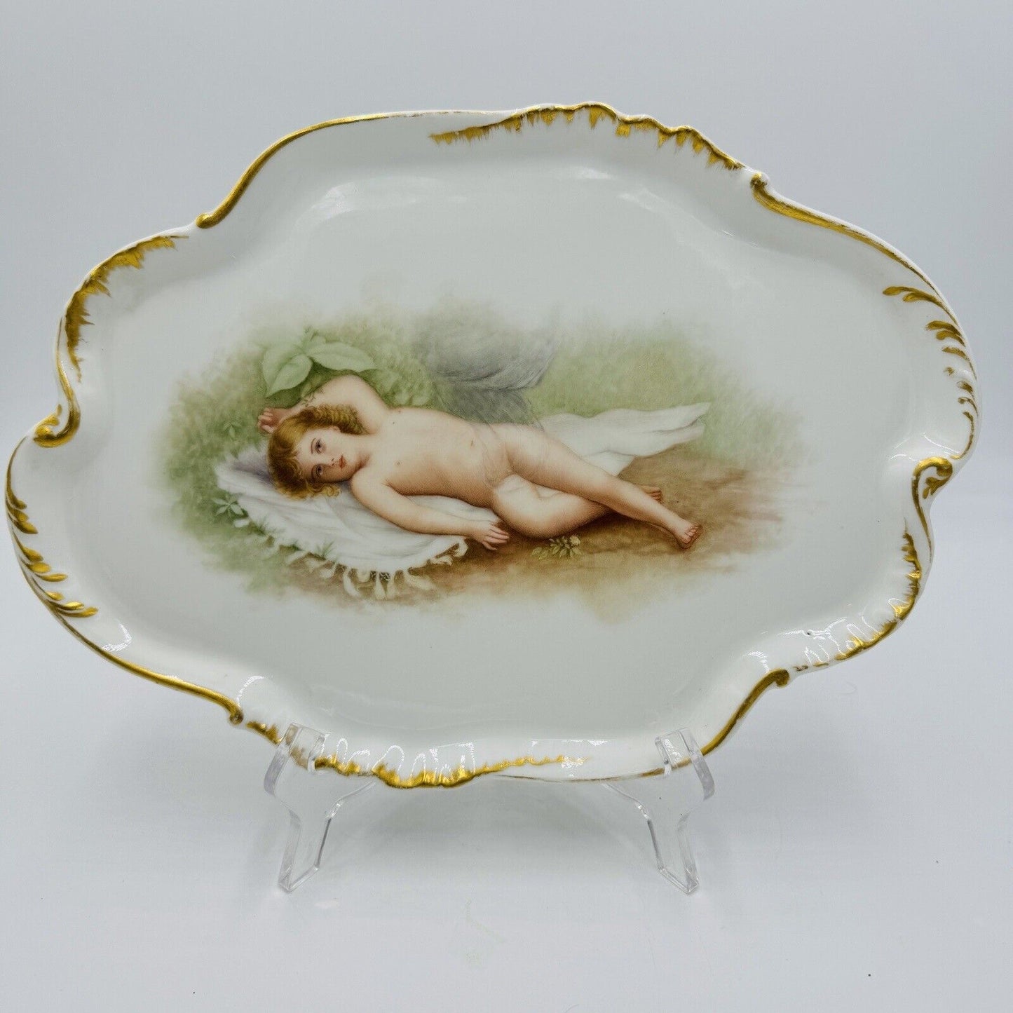 Limoges France Porcelain CFH/GDM Antique Hand Painted Tray Rare 13” Art Deco