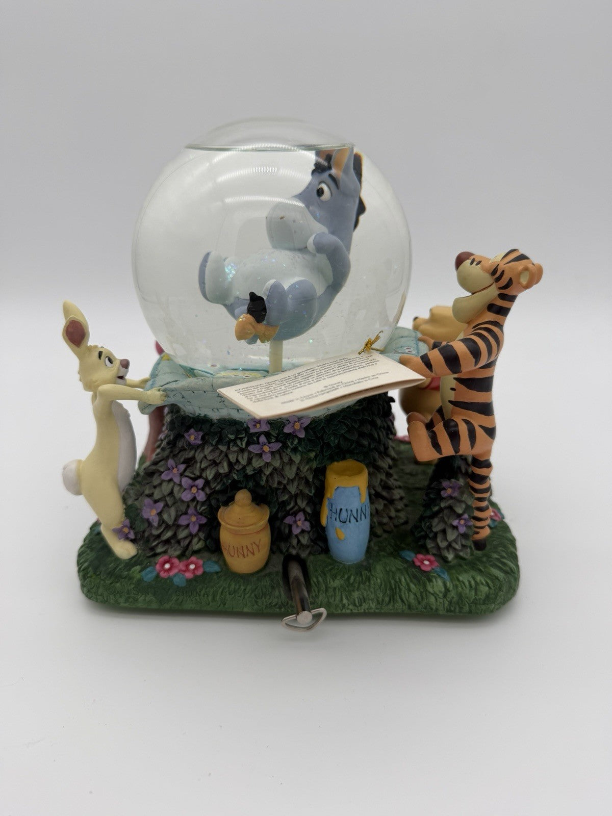 Disney Wonderland Winnie The Pooh Eeyore Musical Snow Globe Rumbly in my Tumble