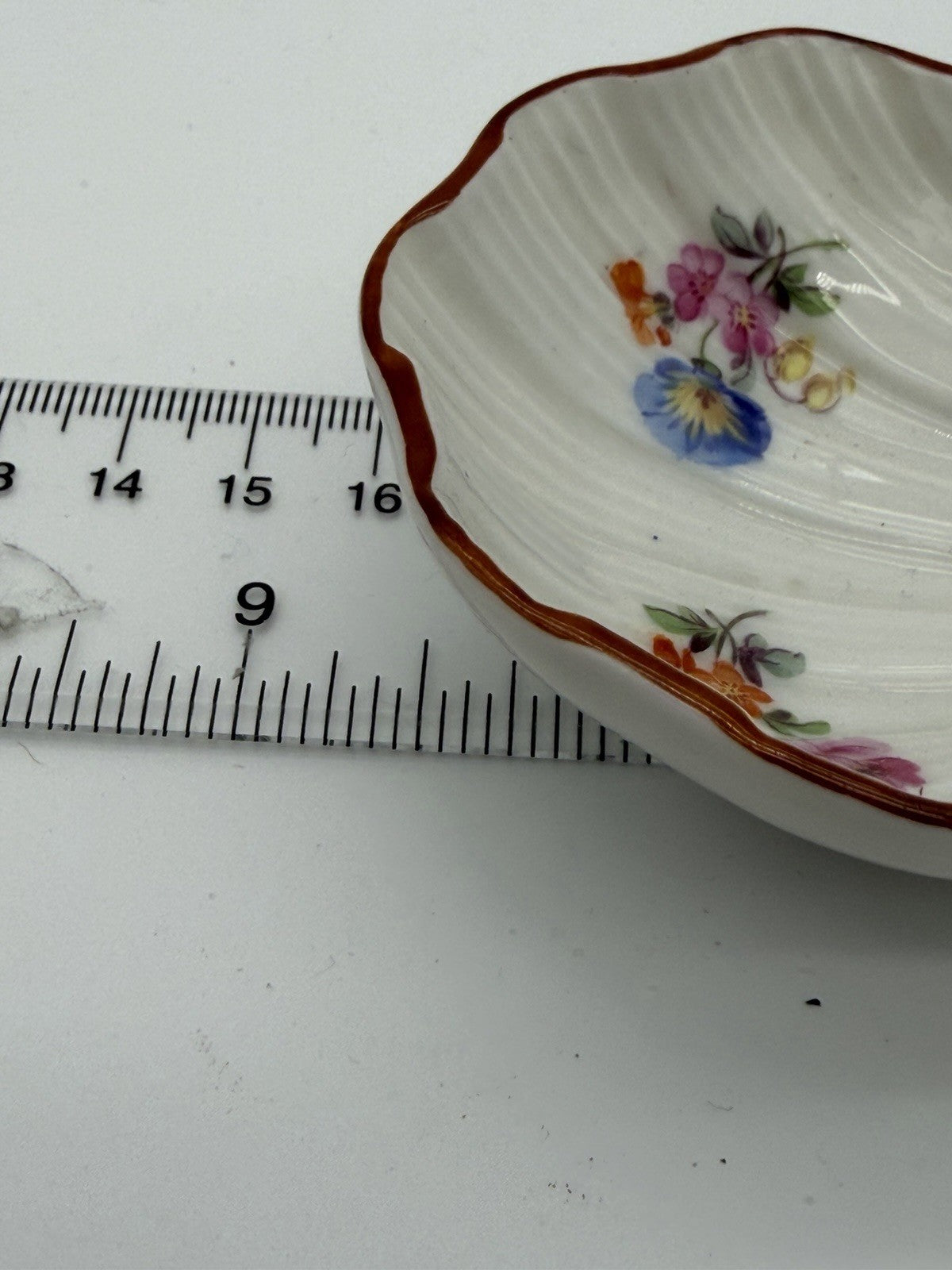 Antique Meissen porcelain double sided dish /tray floral painted 18th century