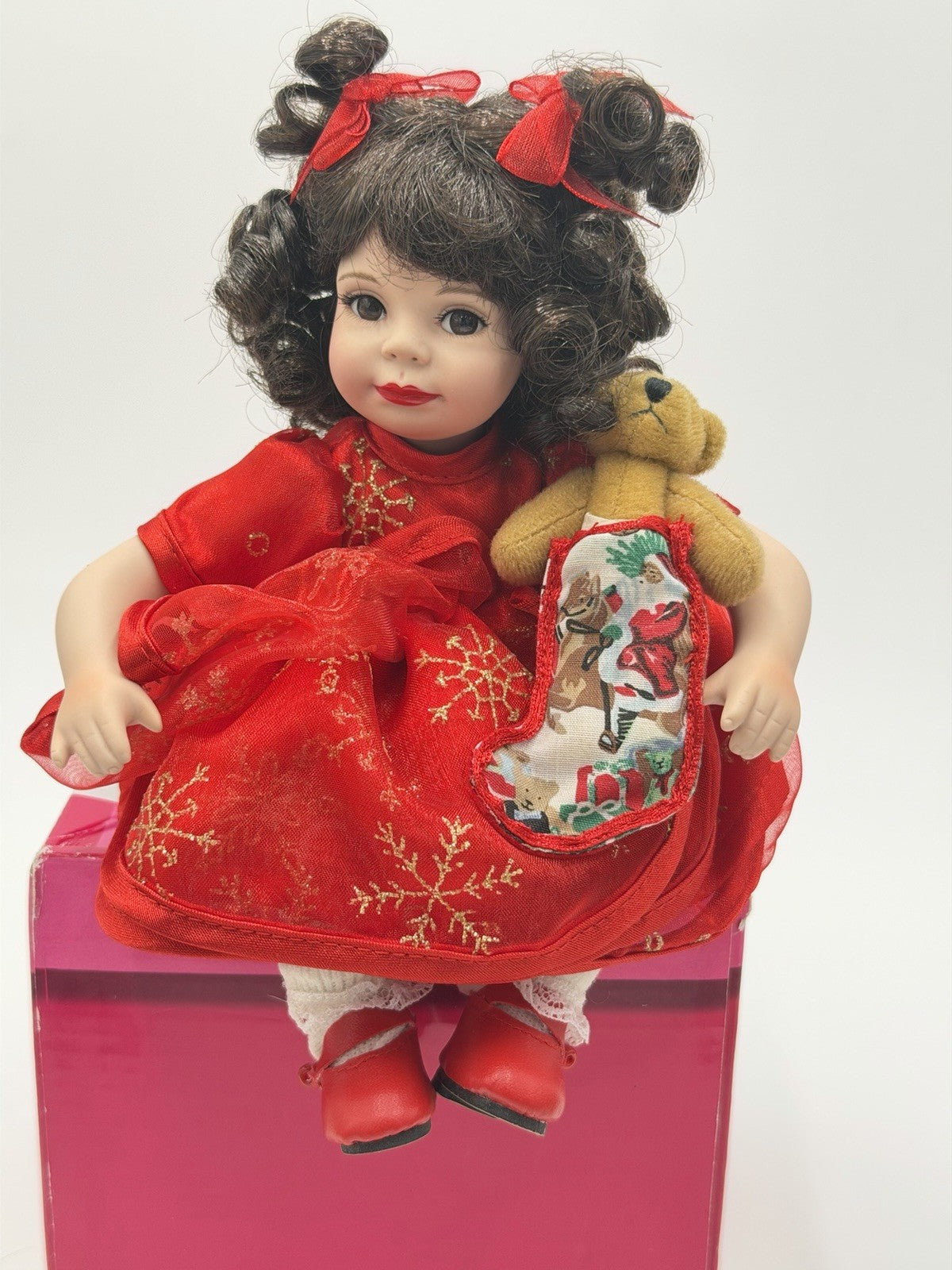 Marie Osmond Fine Collectibles Baby Annette Holiday Tiny Tot  Porcelain Doll