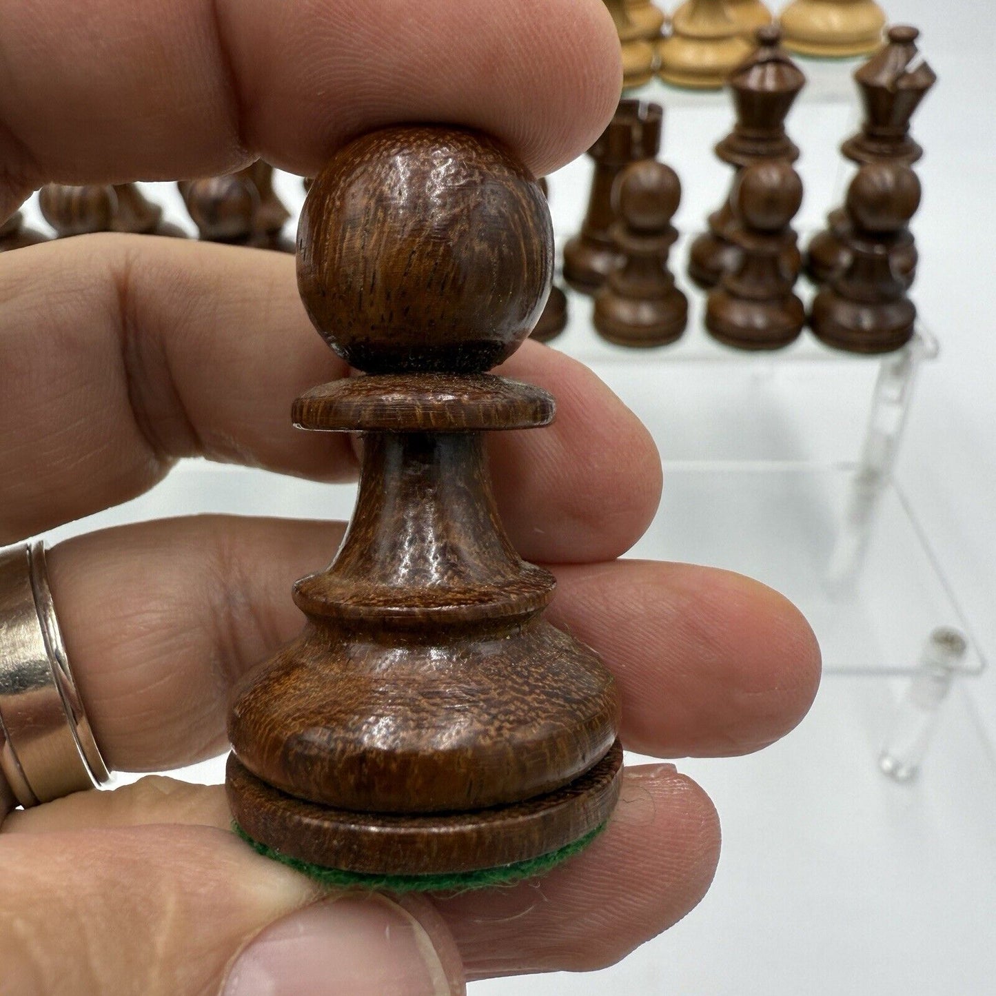 Vintage Wooden Limited Edition Tournament Weighted Chess Set King Height 3.9"