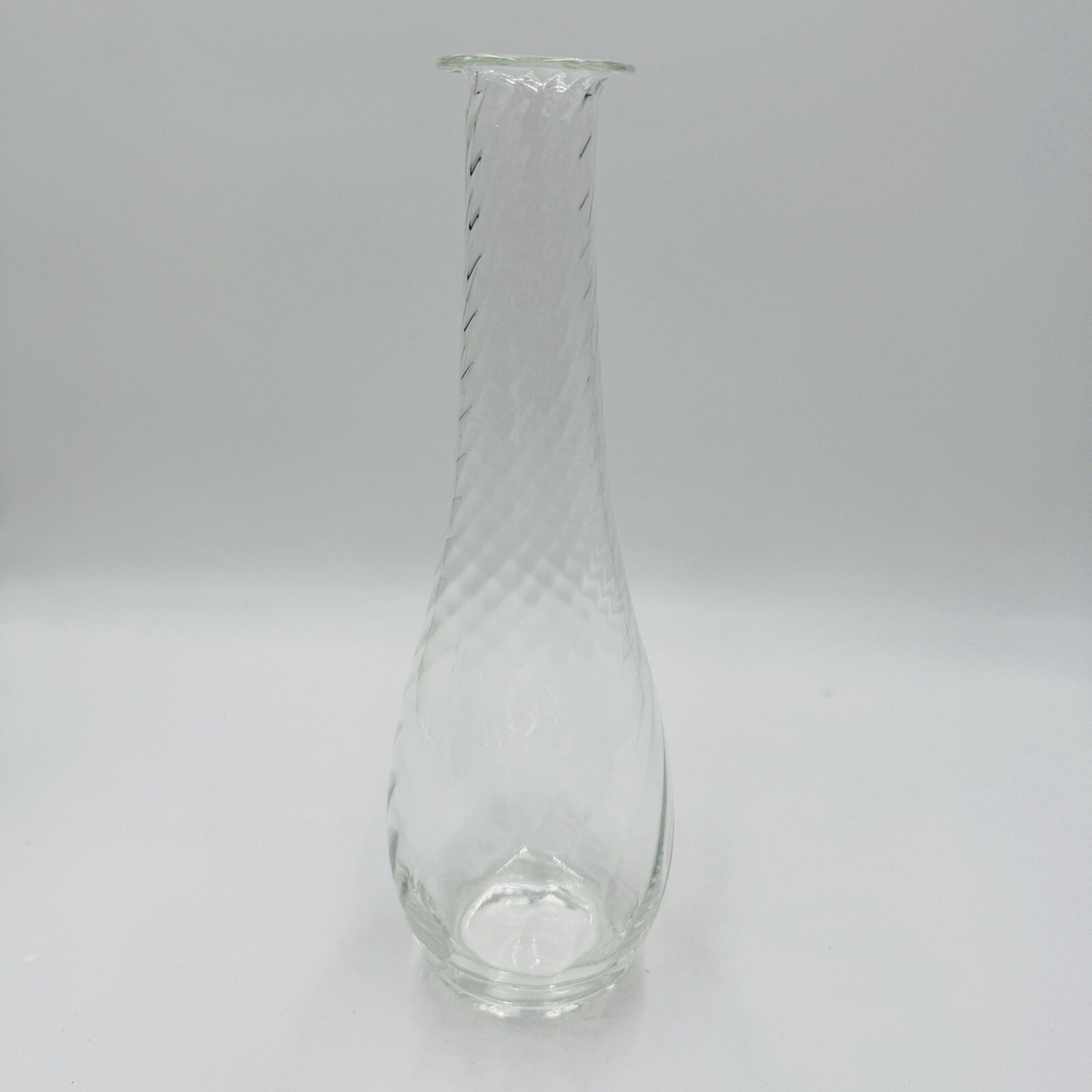 Villeroy & Boch Crystal Glass Swirl Flower Vase Tall 13in Serveware