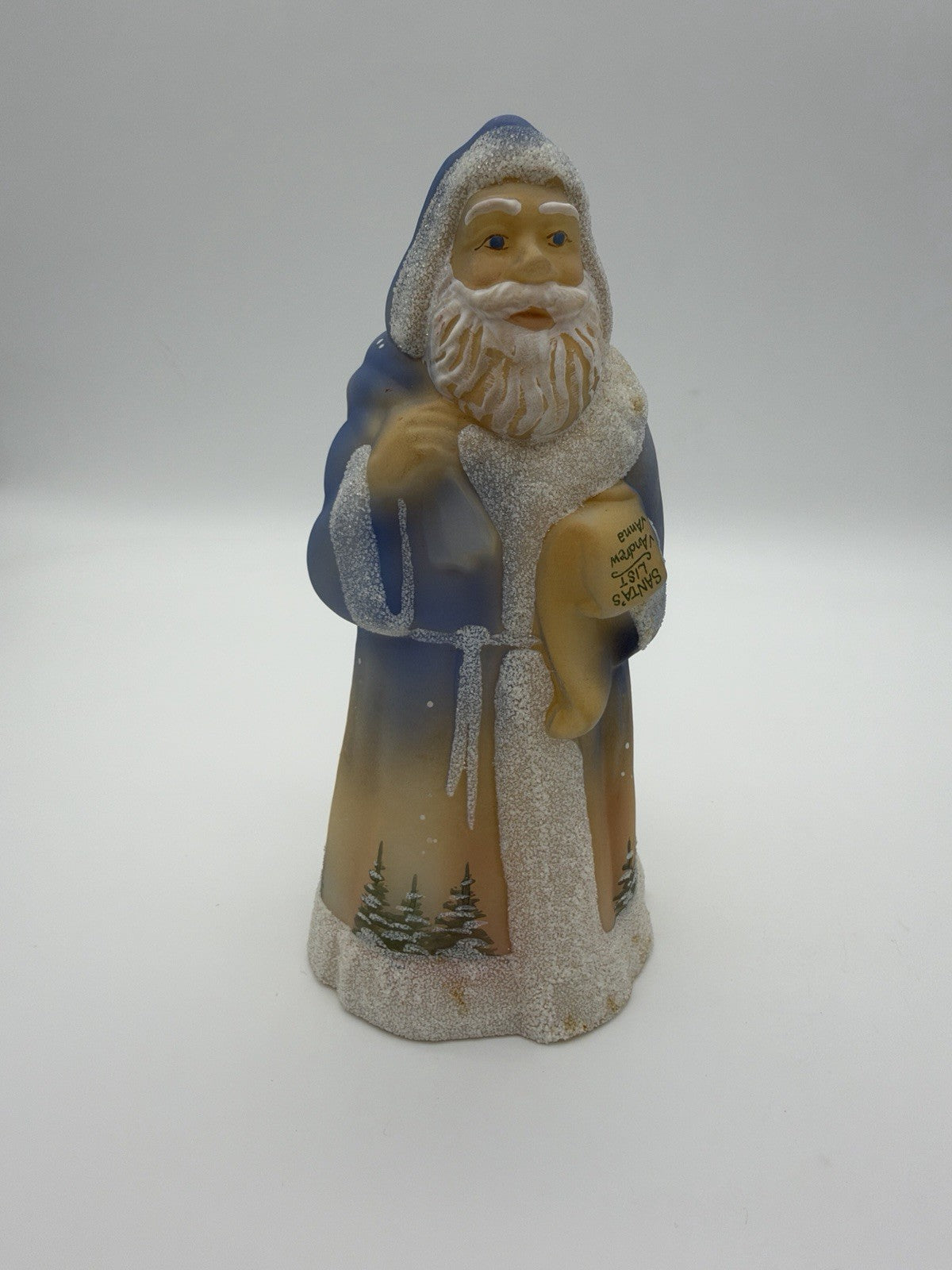 Fenton Art Glass Blue Burmese Santa Limited Edition 5560 Christmas 7.5” USA Vtg