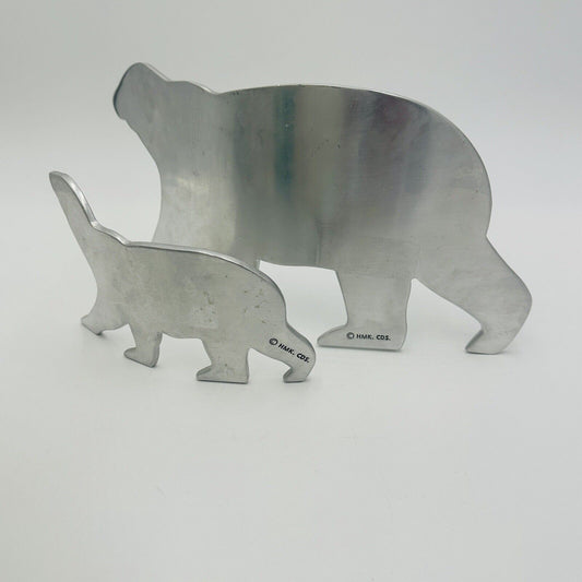 Hallmark Polar Bear and Cub Accents Home Decor Vintage Aluminum Christmas