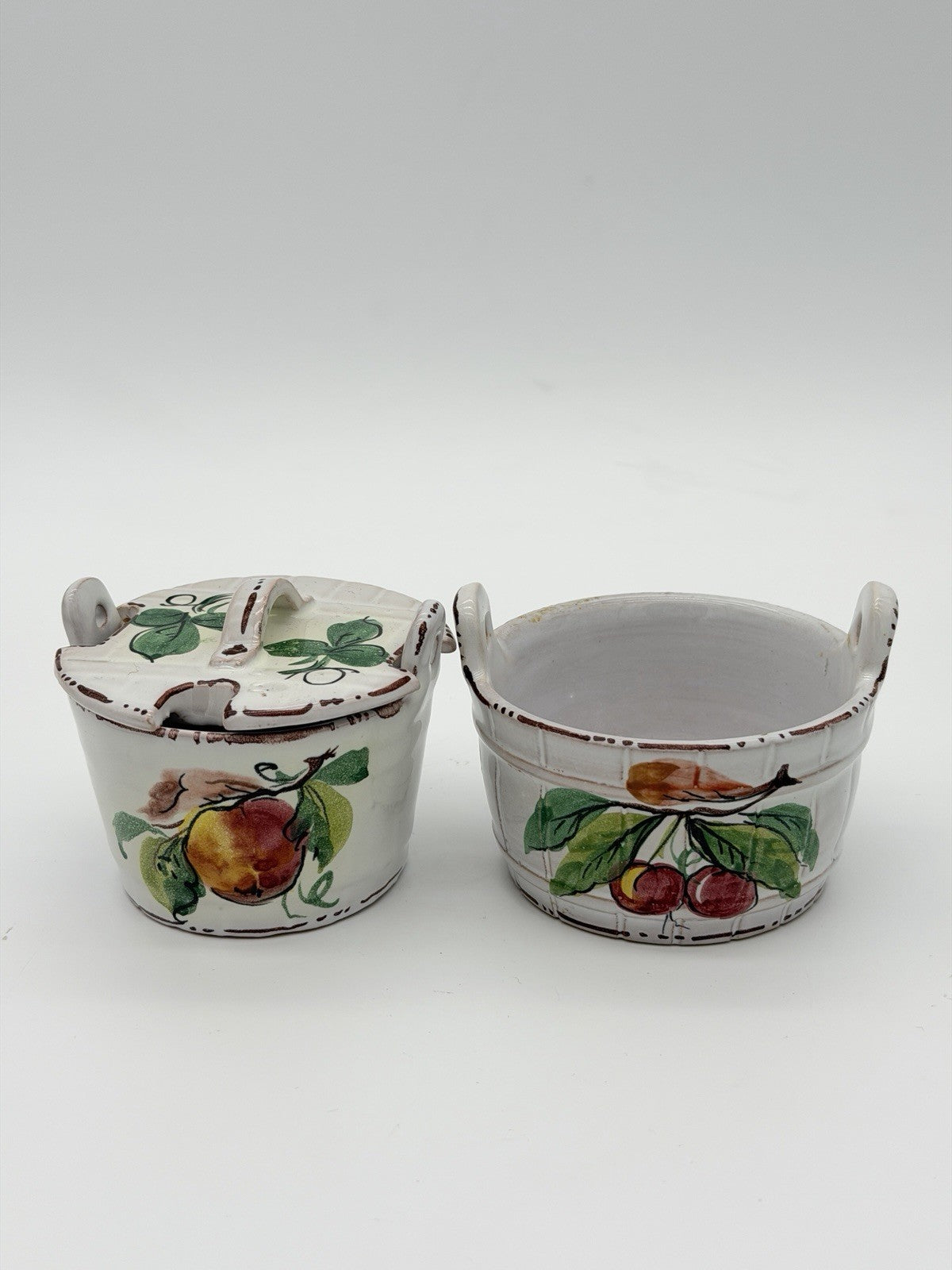 The Koscherak Brothers K.B.N.Y pottery majolica Italian painted bucket Bowls