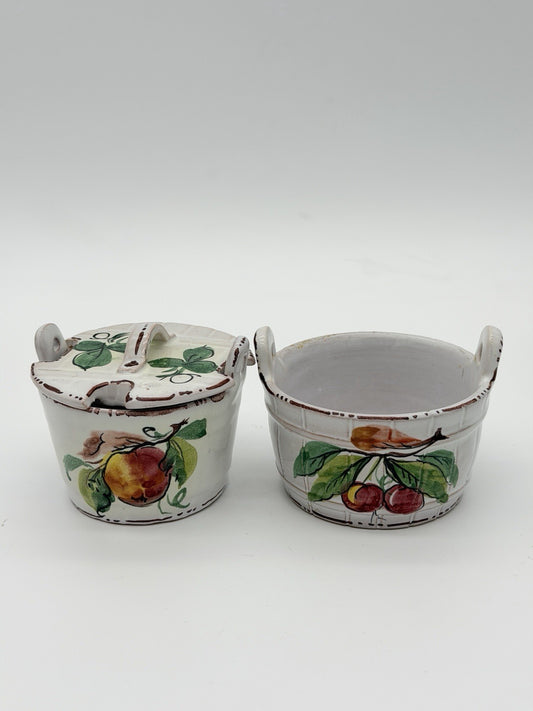 The Koscherak Brothers K.B.N.Y pottery majolica Italian painted bucket Bowls