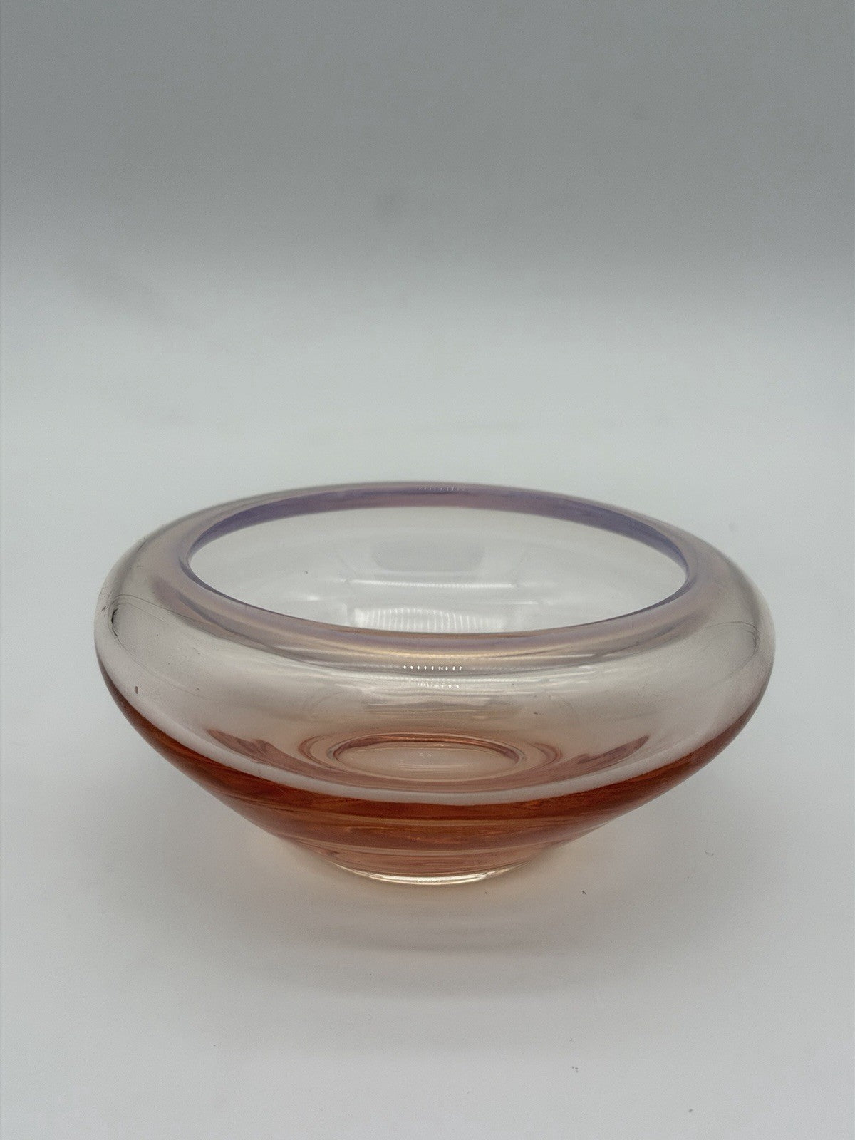 Fostoria Art Glass Seascape Coral Sand Pink Opalescent Cupped Bowl Votive