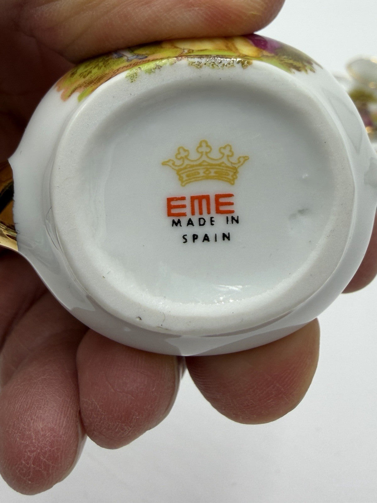 EME porcelain Spain miniature tea set romantic scene victorian 8 PCs  Dollhouse