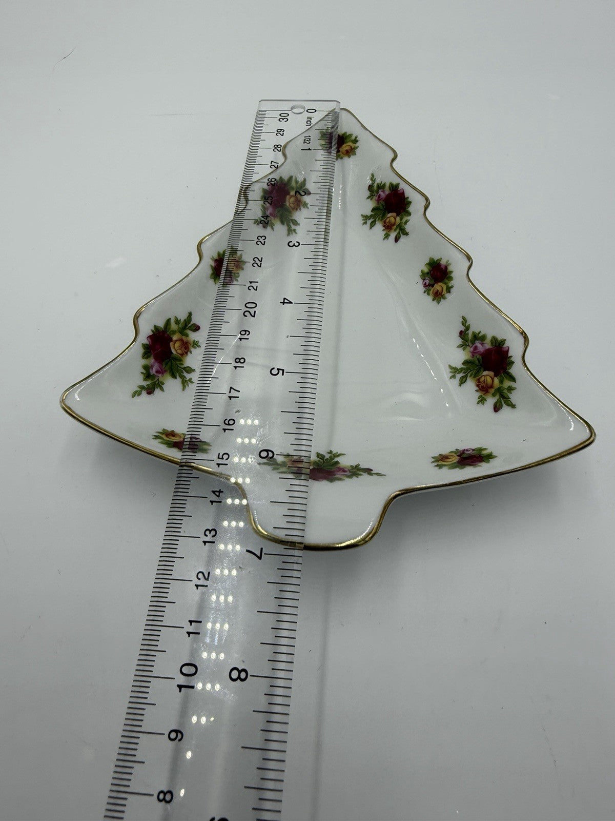 Royal Albert Old Country Roses Christmas Tree Shape Candy Dish Porcelain England