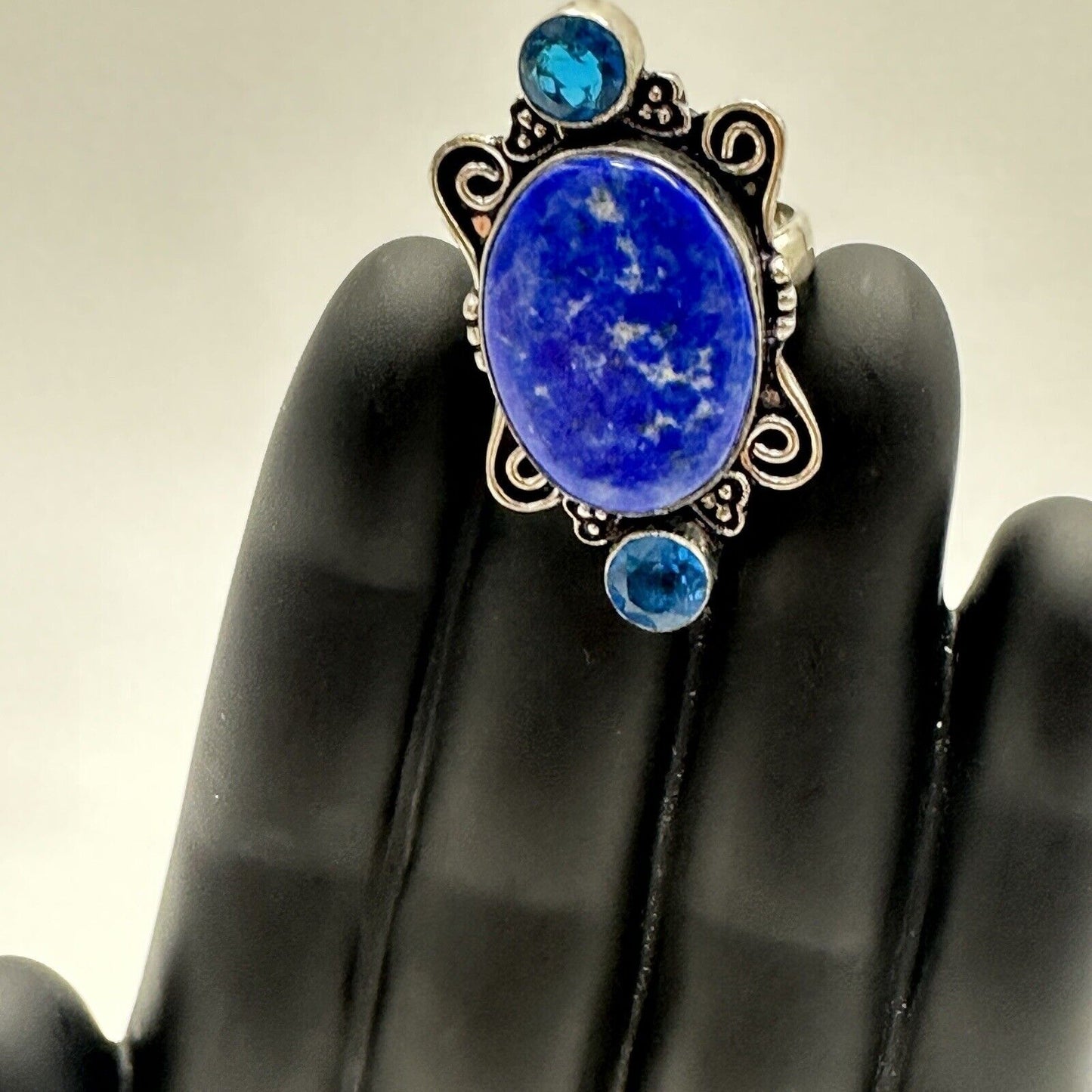 Lapis Women's Jewelry Ring Size 5 Sterling Silver 925 Lazuli Blue Antique